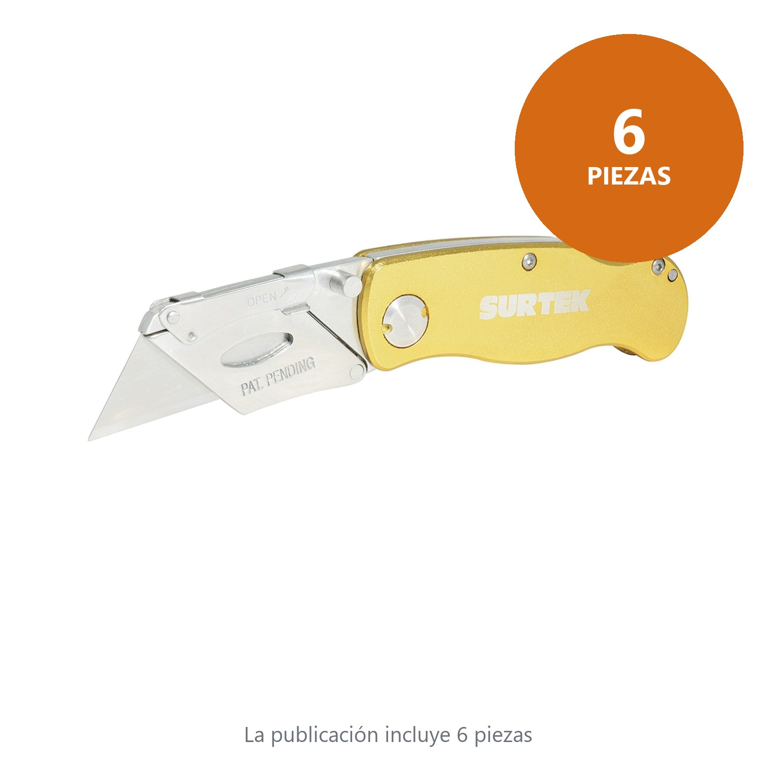 Navaja utilitaria abatible mango metálico Surtek - Imagen 3