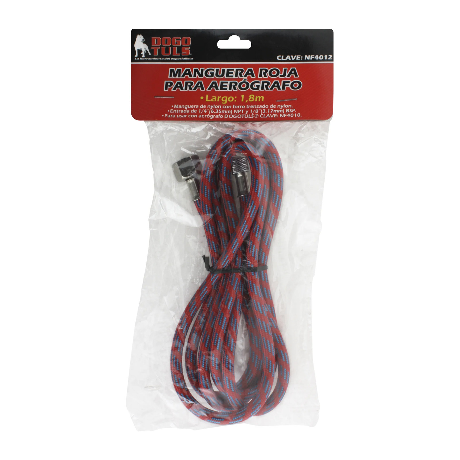 MANGUERA ROJA AEROGRAFO 1/4NPT-1/8 1.8M - Imagen 3