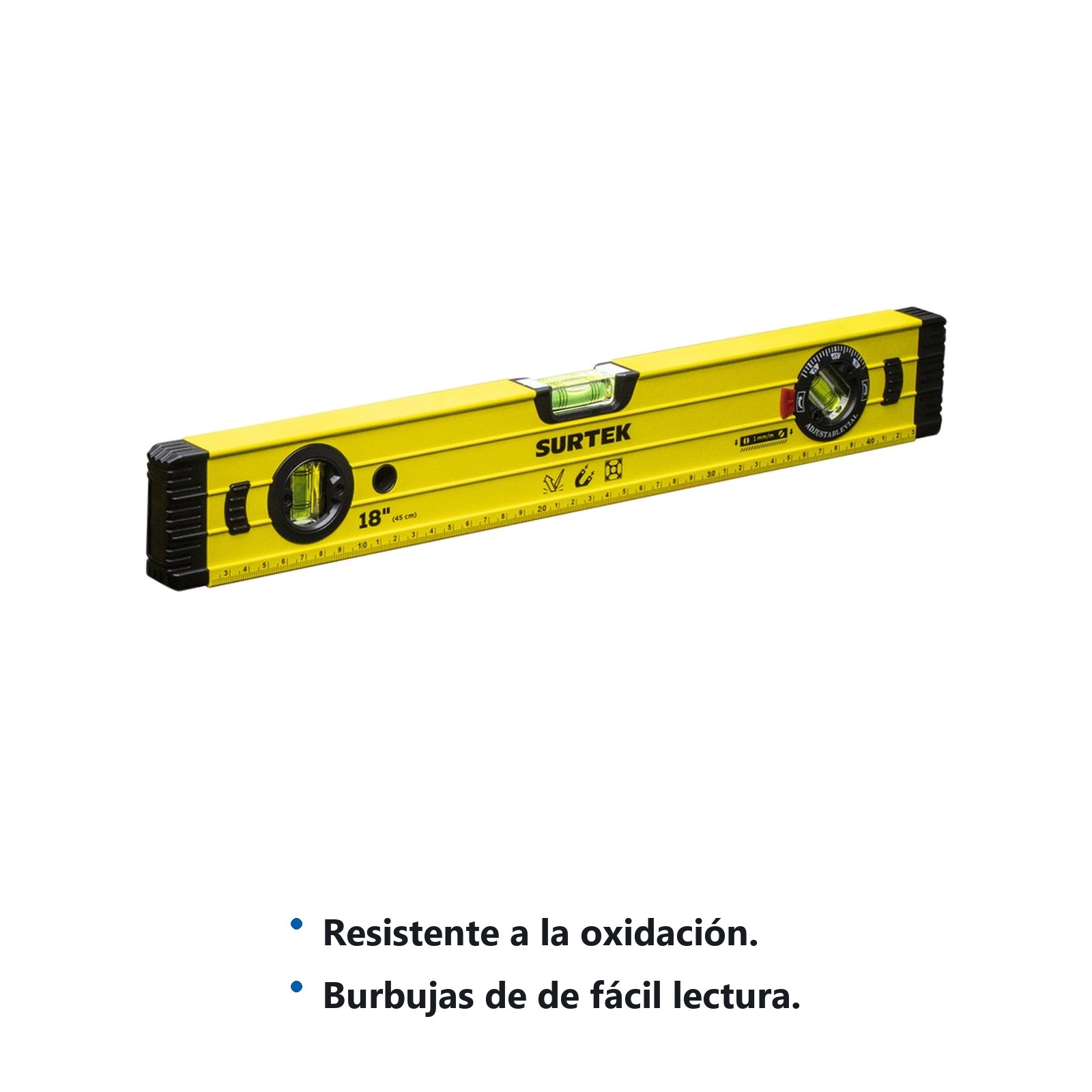 Nivel magnético anti-impacto de aluminio 18" Surtek - Imagen 2