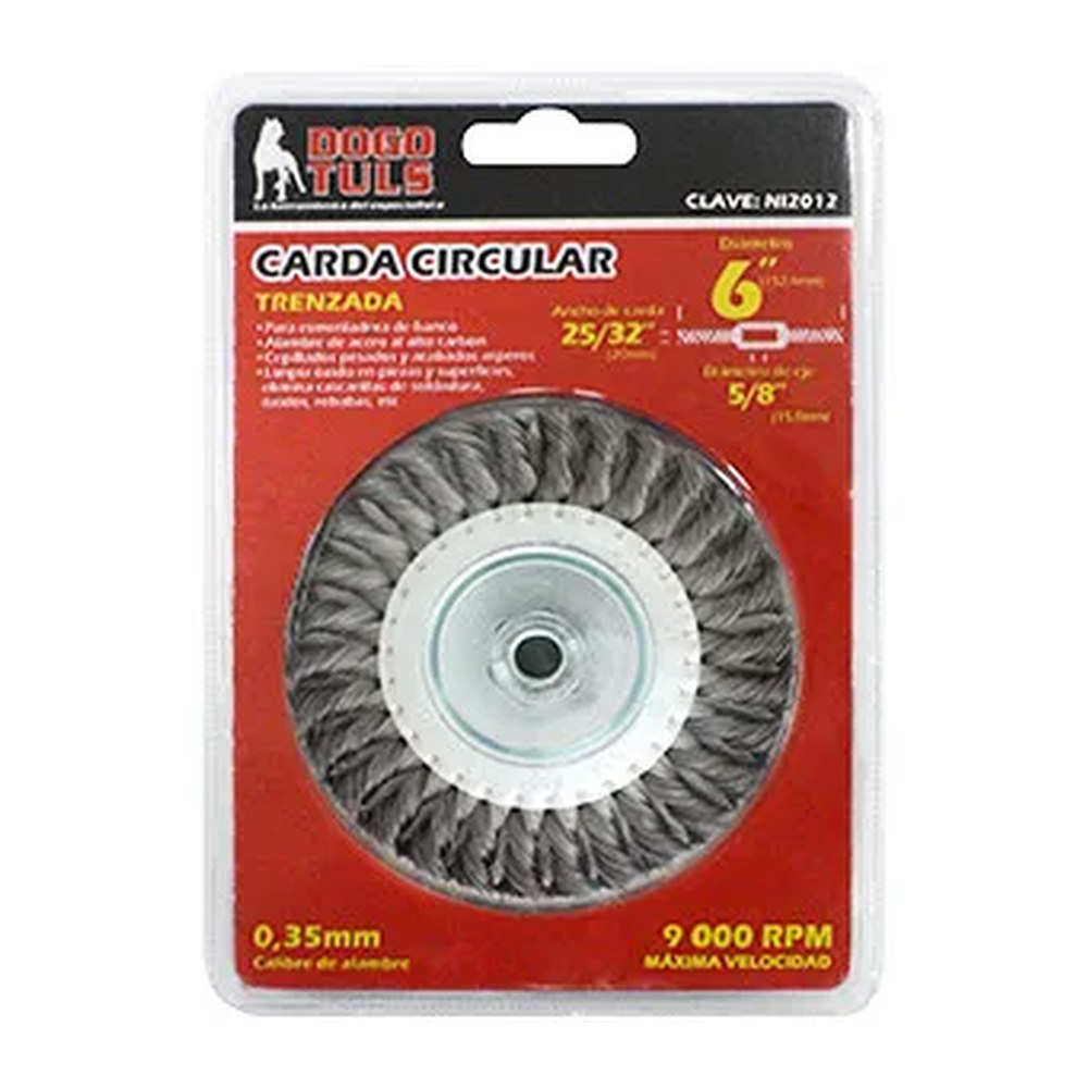 Carda Circular 6" Trenzado Entrada 5/8" - Imagen 4