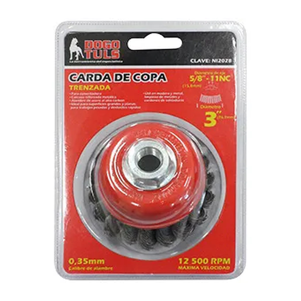 Carda de Copa Trenzada 3" Entrada 5/8"-11NC - Imagen 3