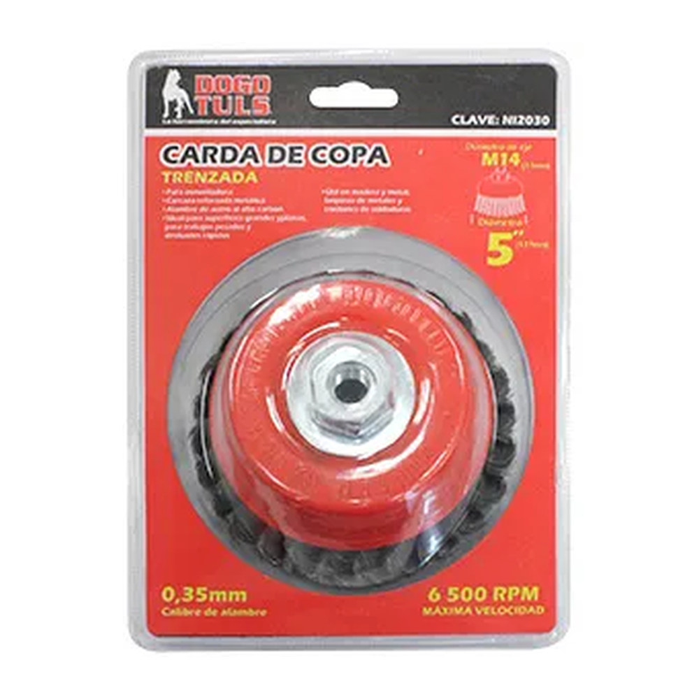 Carda de Copa Trenzada 5" Entrada M14 - Imagen 3