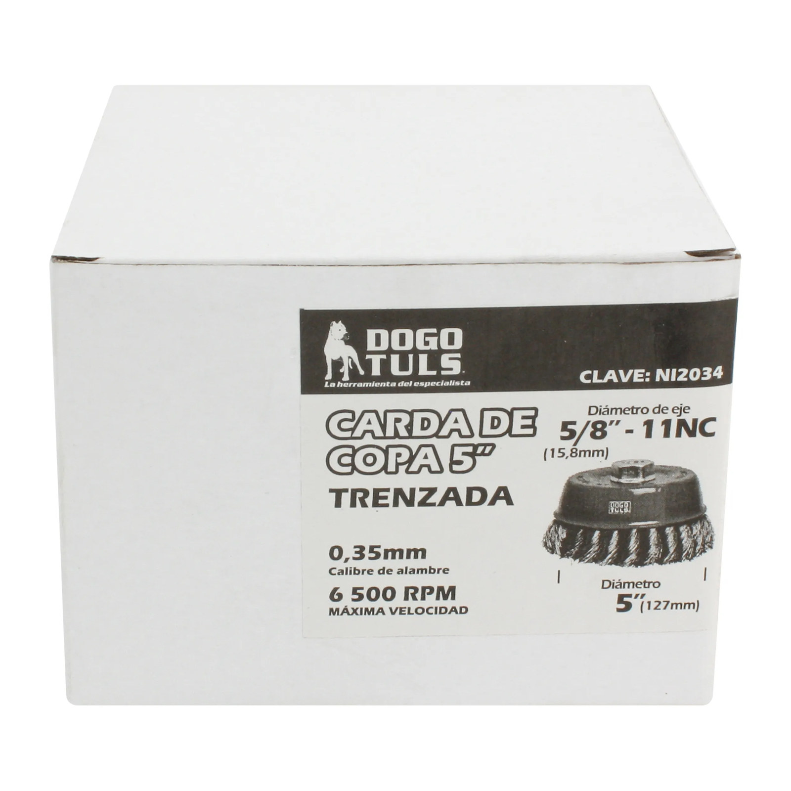 Carda de Copa Trenzada 5" Entrada 5/8" - Imagen 3