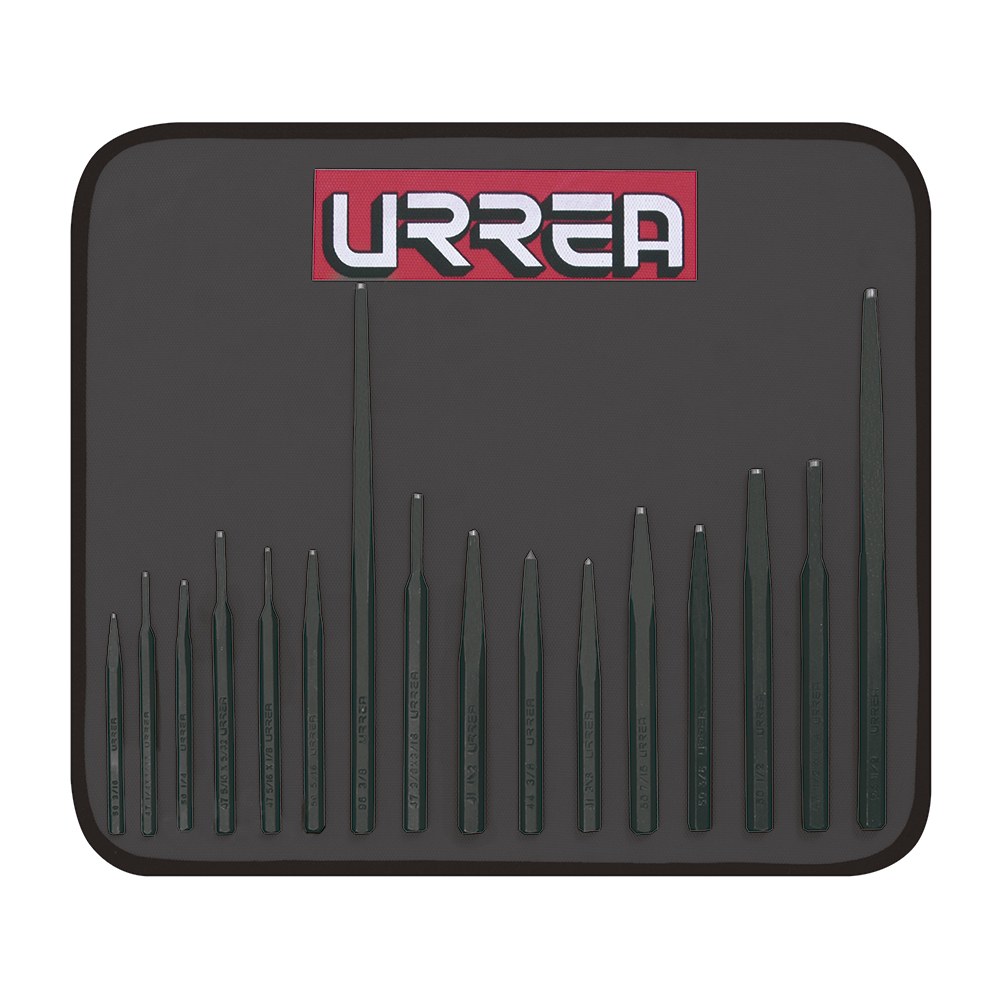Juego de puntos, punzones, cinceles y botadores, 16 piezas Urrea
