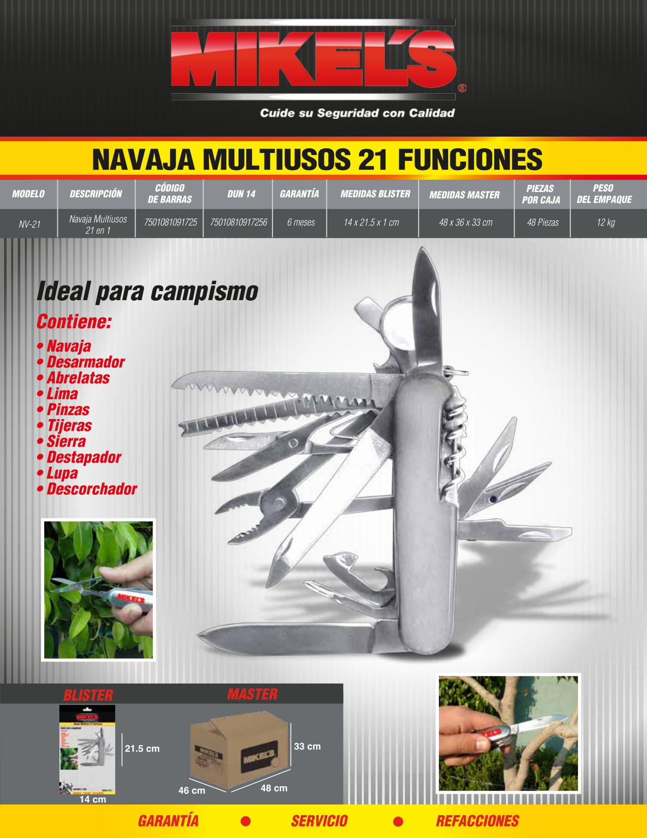 MIKELS NV-21 Navaja multiusos (21 en 1) - Imagen 4