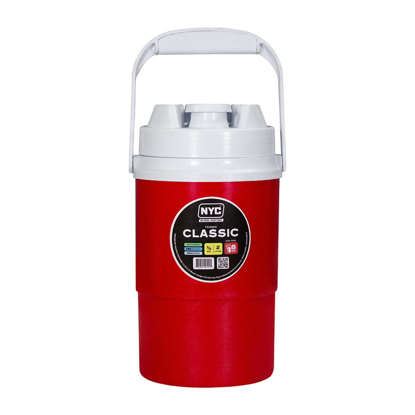 TERMO NYC CLASSIC 1/2 GALONES ROJO (2 LITROS)