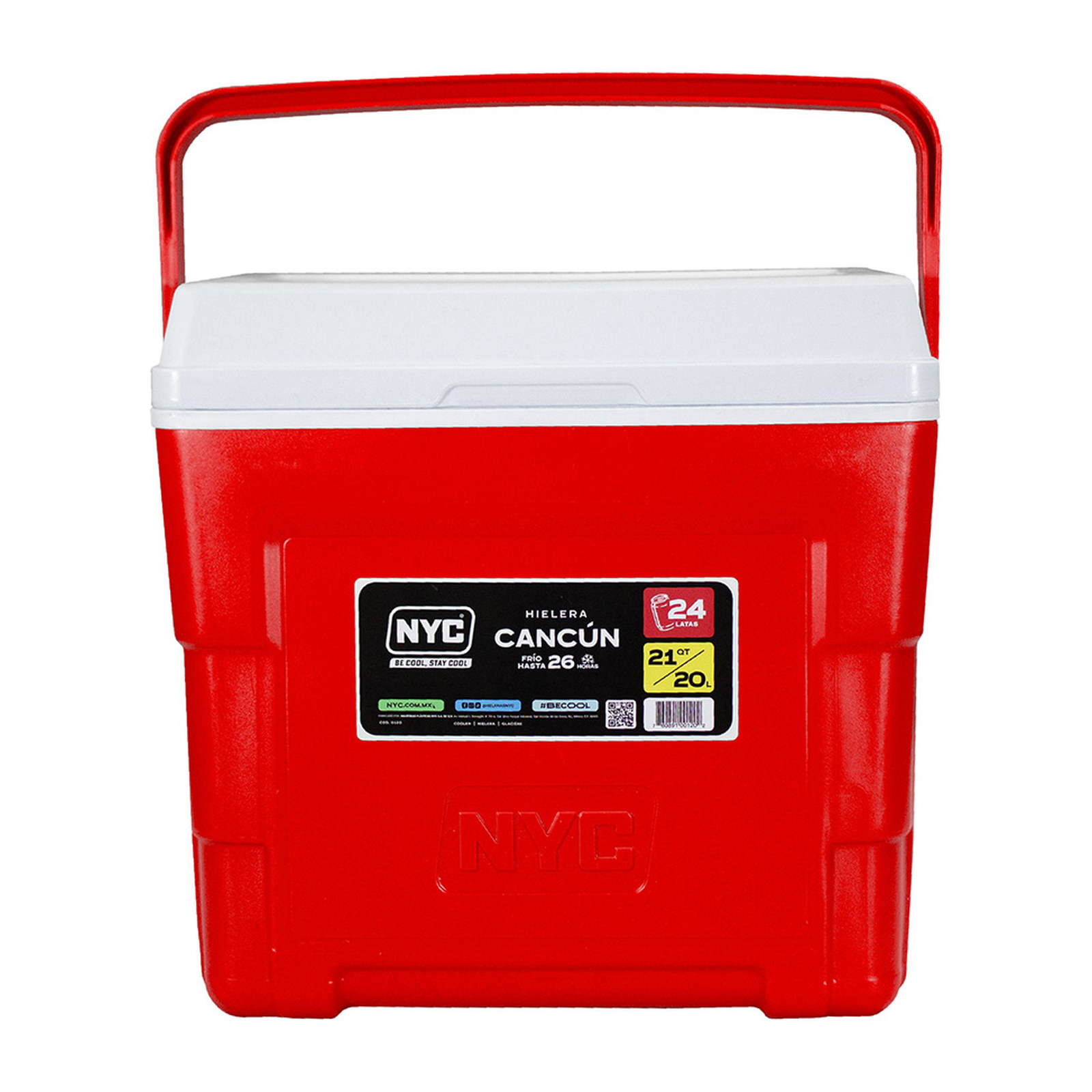 HIELERA NYC CANCUN 21 QTS. ROJO