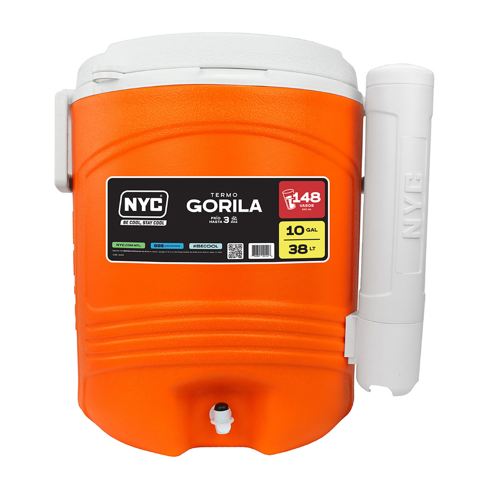 TERMO NYC GORILA 10 GALONES NARANJA