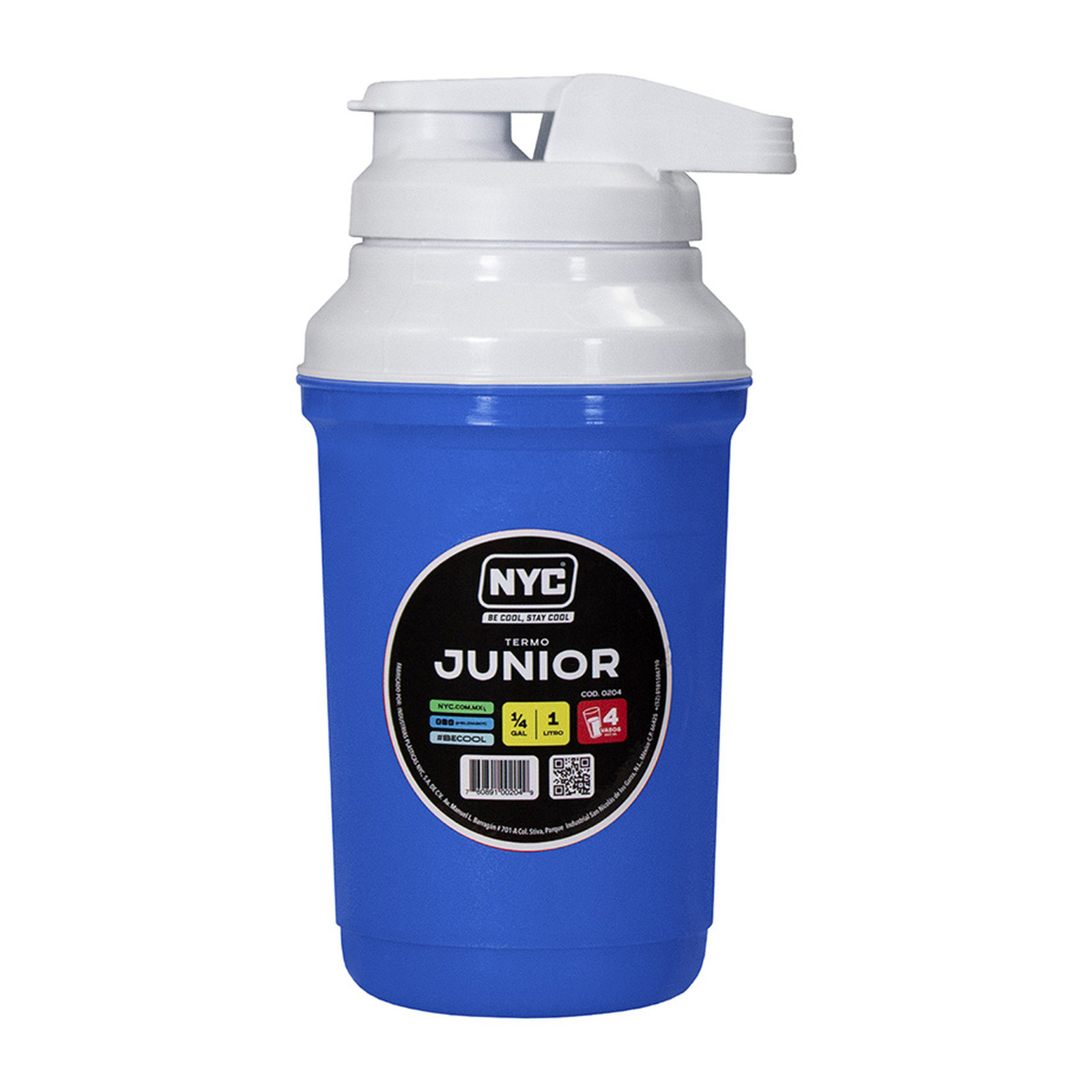 TERMO NYC JUNIOR 1/4 GALONES AZUL (1 LITRO)