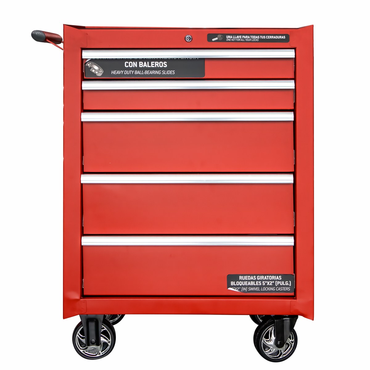 Gabinete móvil 8 gavetas color rojo serie P 27" Urrea - Imagen 3