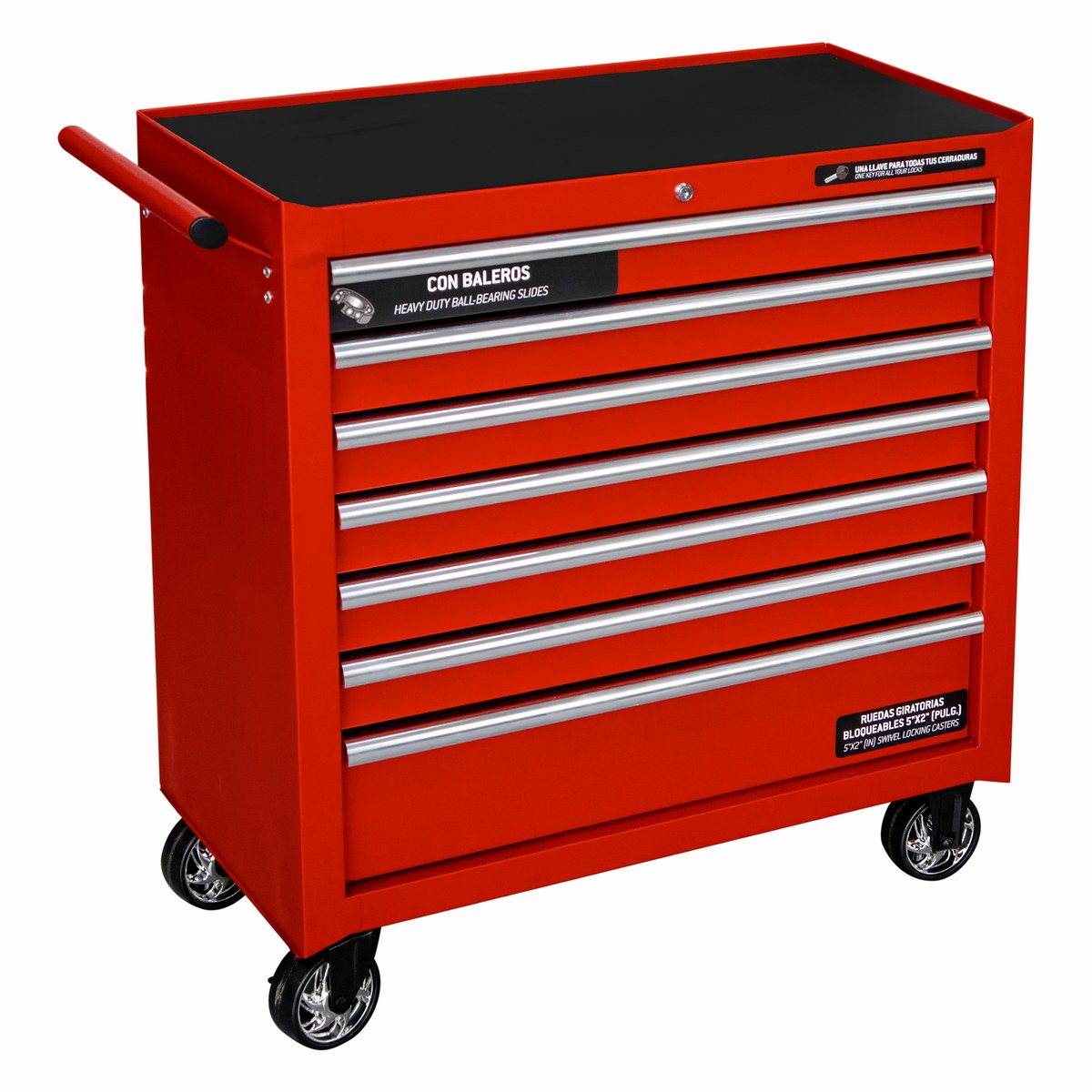 Gabinete móvil 10 gavetas color rojo serie P 36" Urrea