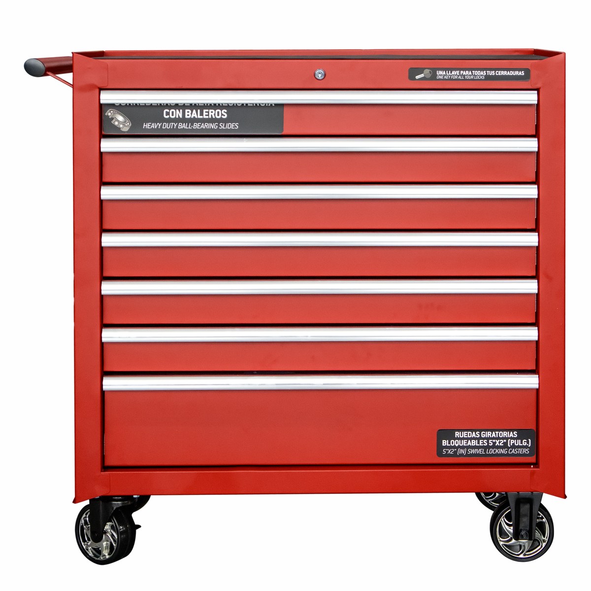 Gabinete móvil 10 gavetas color rojo serie P 36" Urrea - Imagen 3