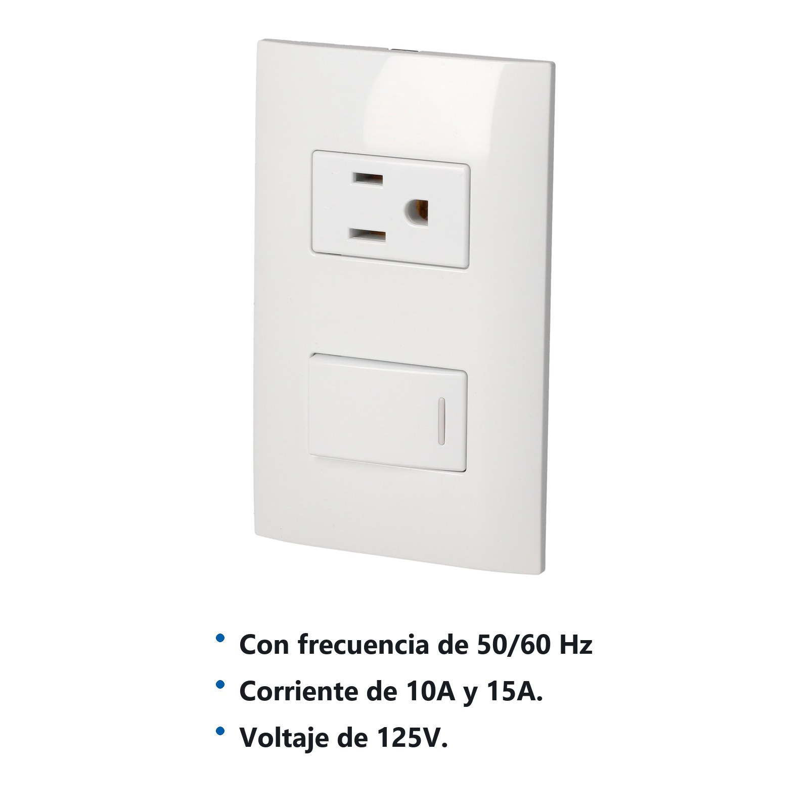 Placa 1 Switch 1 contacto 1/3, línea Americana, color plata Surtek - Imagen 2