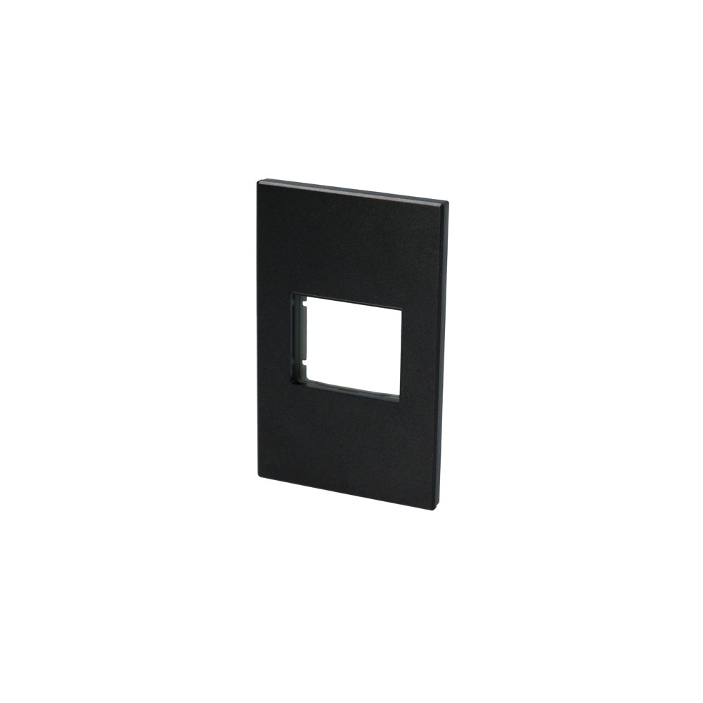 Placa 1 módulo 1/2, línea Premium, color negro Surtek