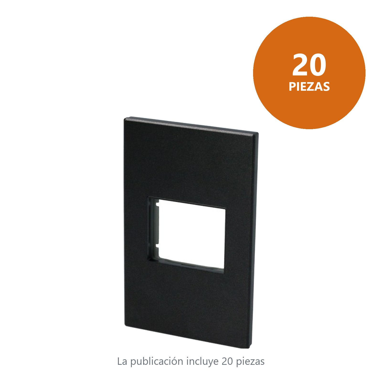 Placa 1 módulo 1/2, línea Premium, color negro Surtek - Imagen 2