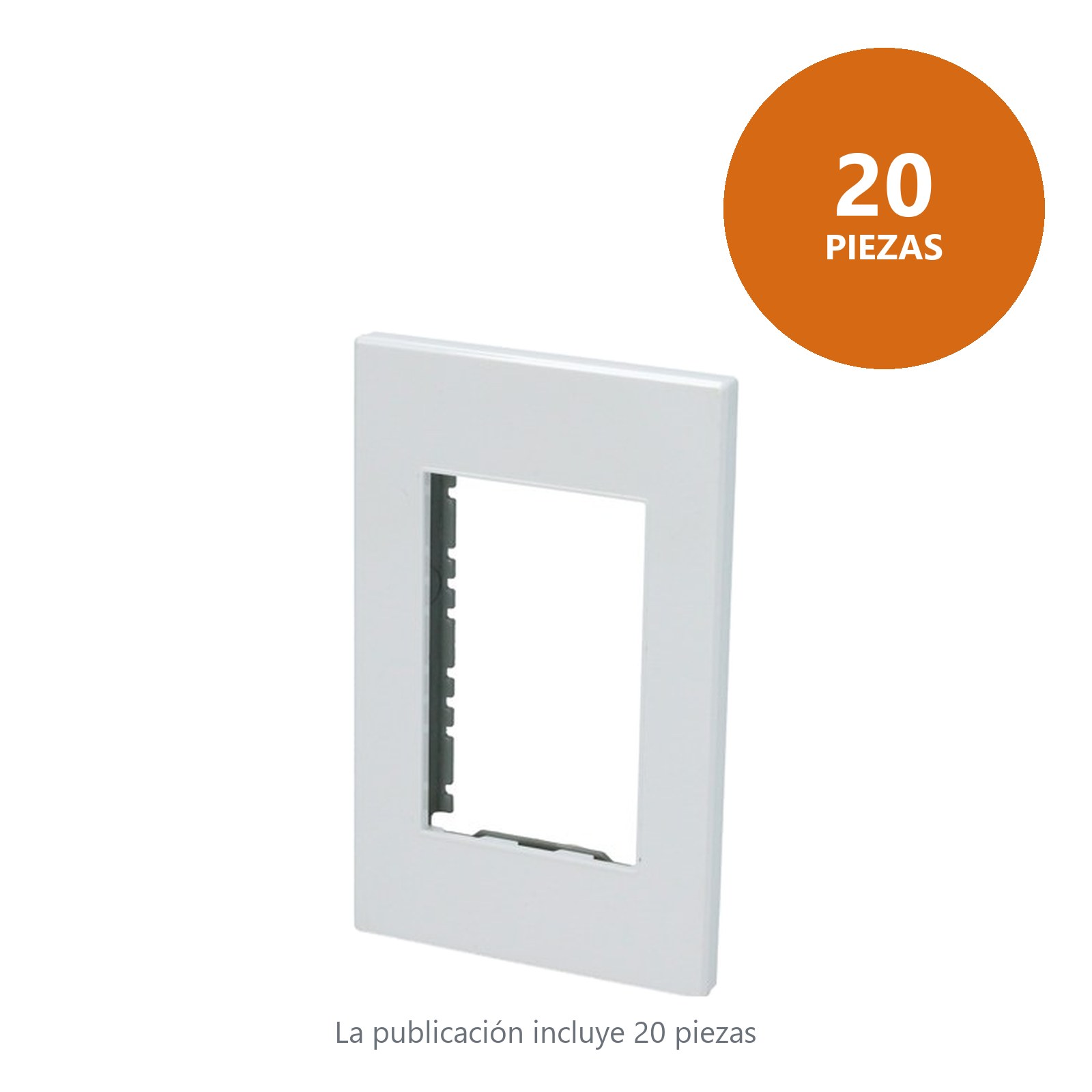 Placa 1 módulo 1/1, línea Premium, color blanco Surtek - Imagen 2