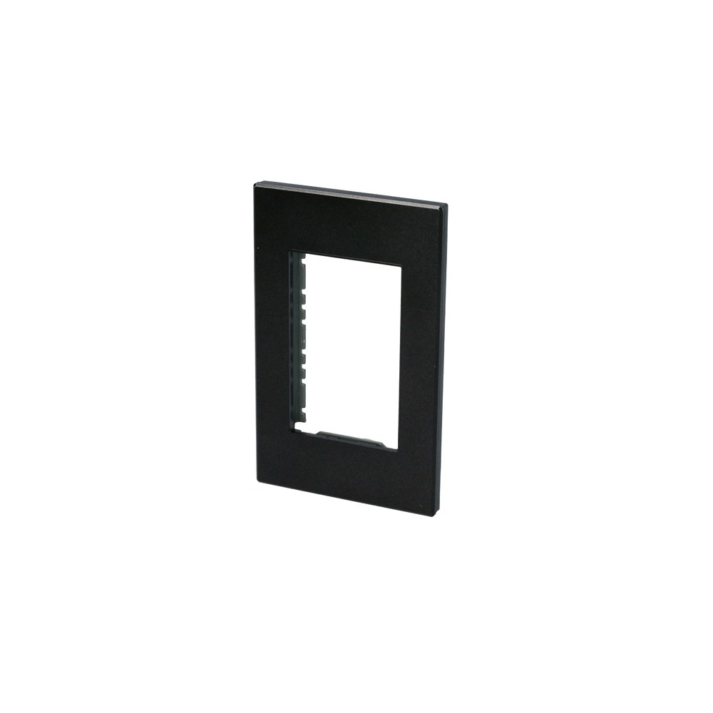 Placa 1 módulo 1/1, línea Premium, color negro Surtek