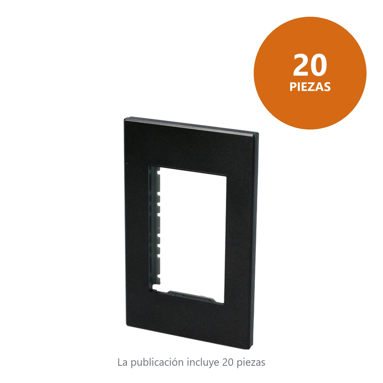 Placa 1 módulo 1/1, línea Premium, color negro Surtek - Imagen 2