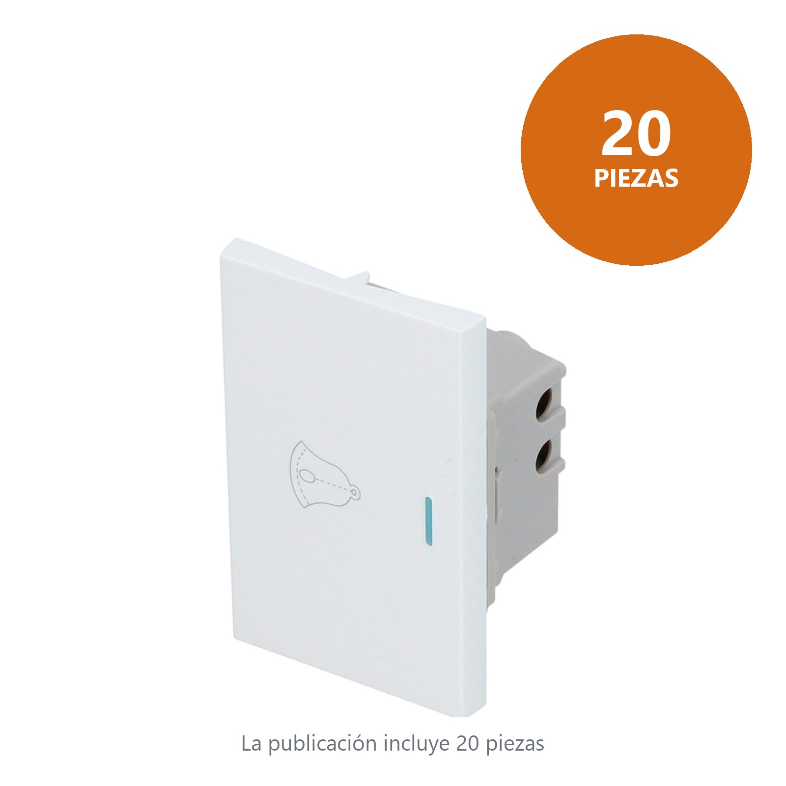 Interruptor para timbre 1/1, línea Premium, color blanco Surtek - Imagen 3