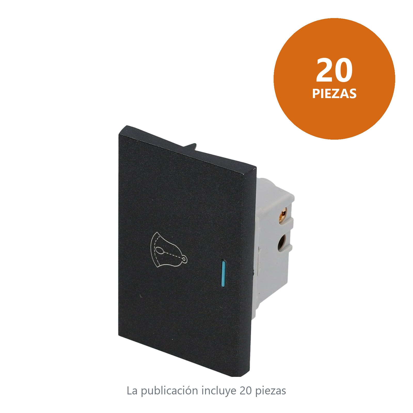Interruptor para timbre 1/1, línea Premium, color negro Surtek - Imagen 2