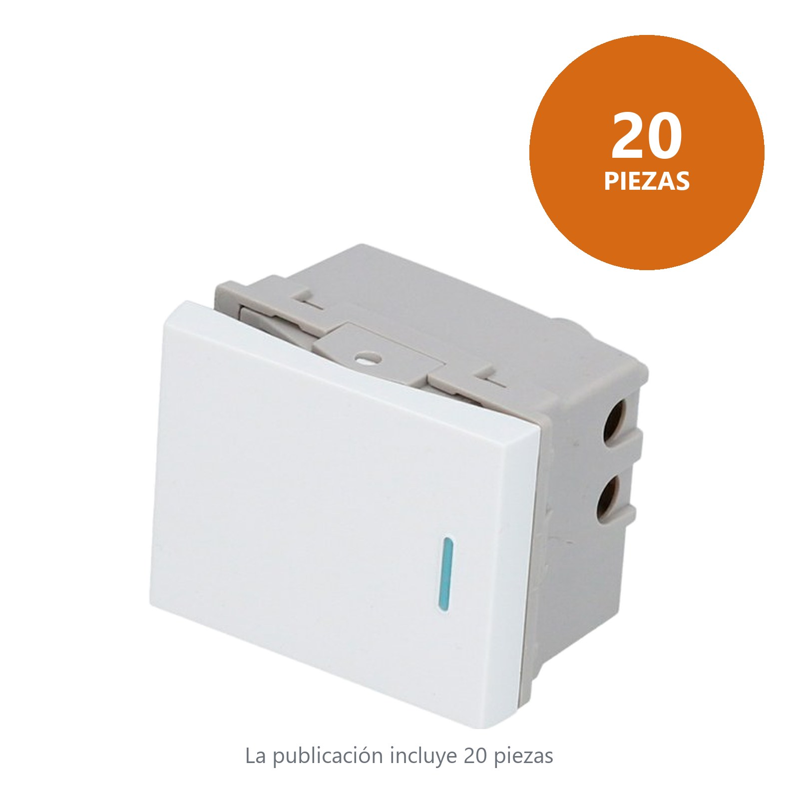 Interruptor 1/2, línea Premium, color blanco Surtek - Imagen 2