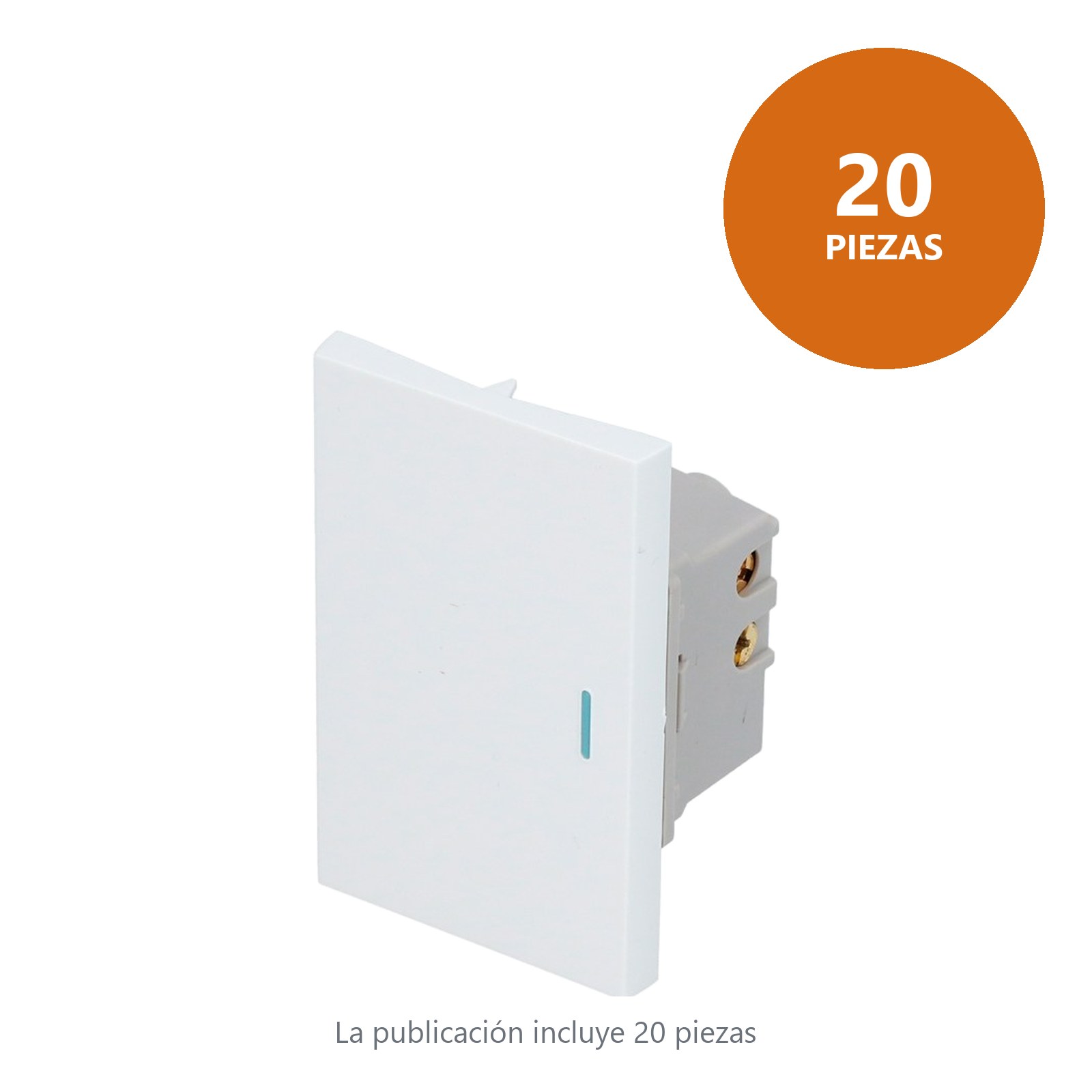 Interruptor 1/1, línea Premium, color blanco Surtek - Imagen 2