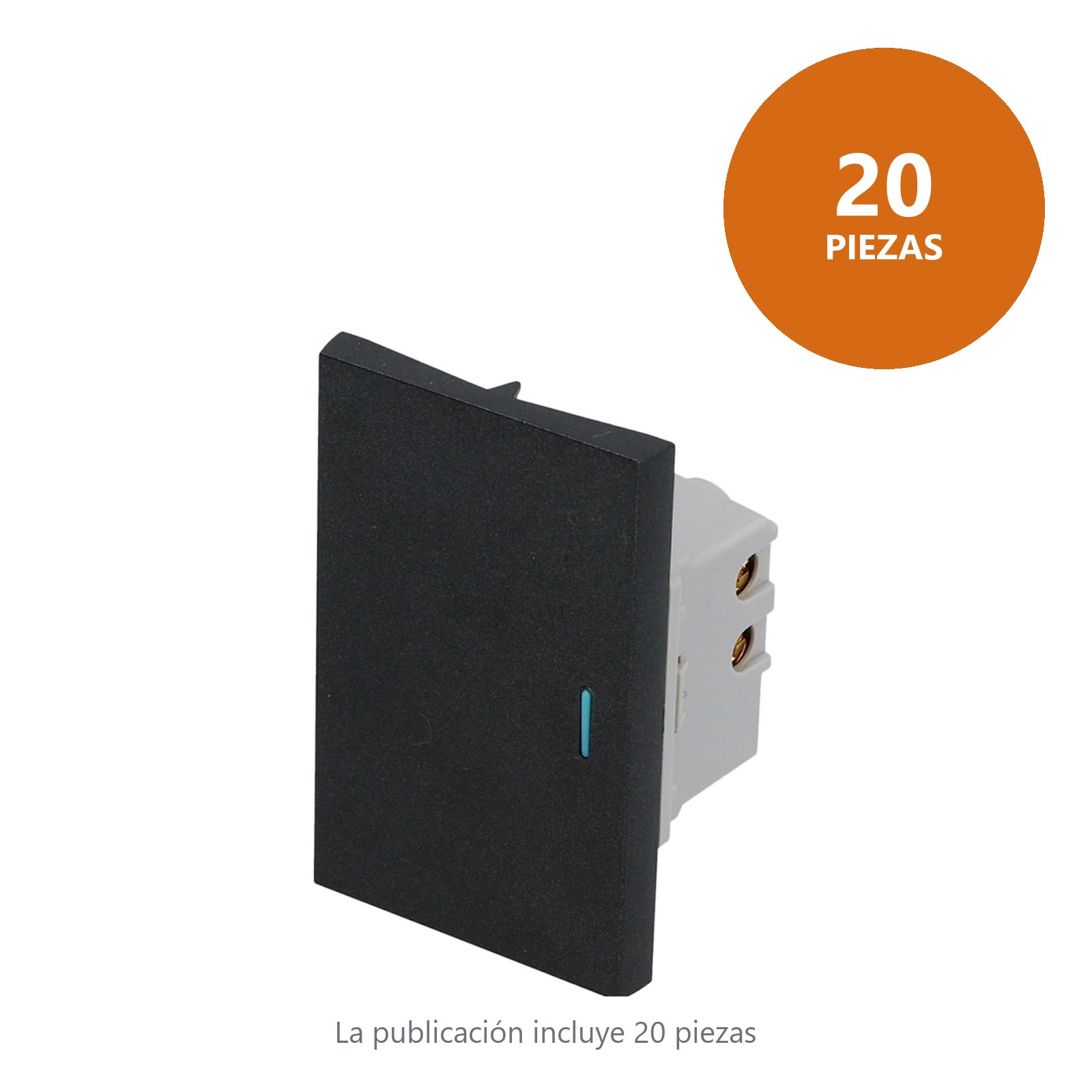 Interruptor 1/1, línea Premium, color negro Surtek - Imagen 2