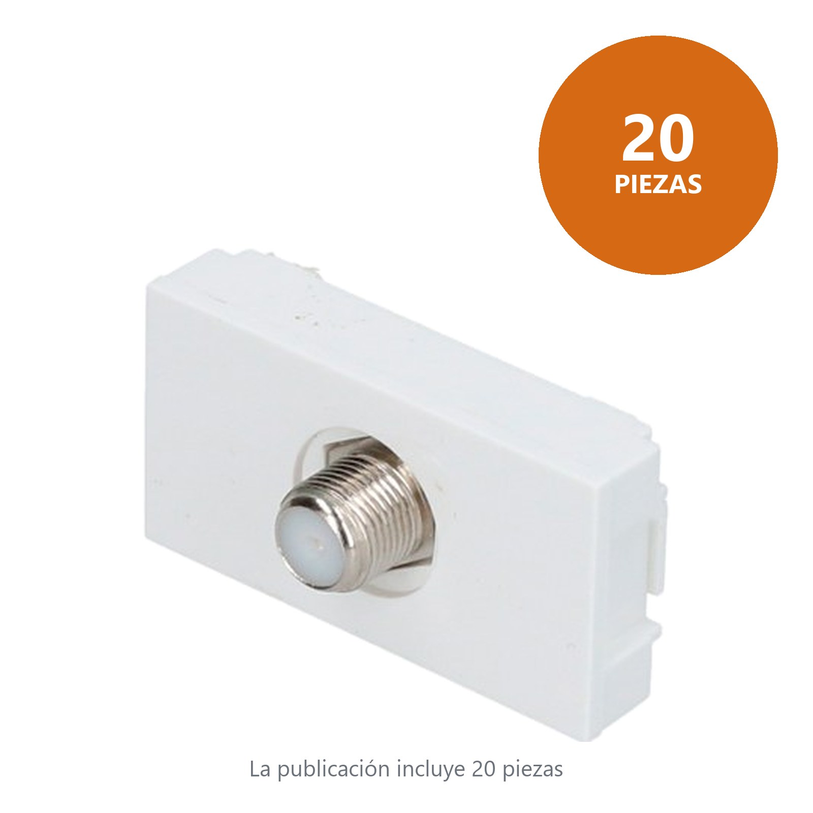 Toma para TV 1/3, línea Premium, color blanco Surtek - Imagen 2