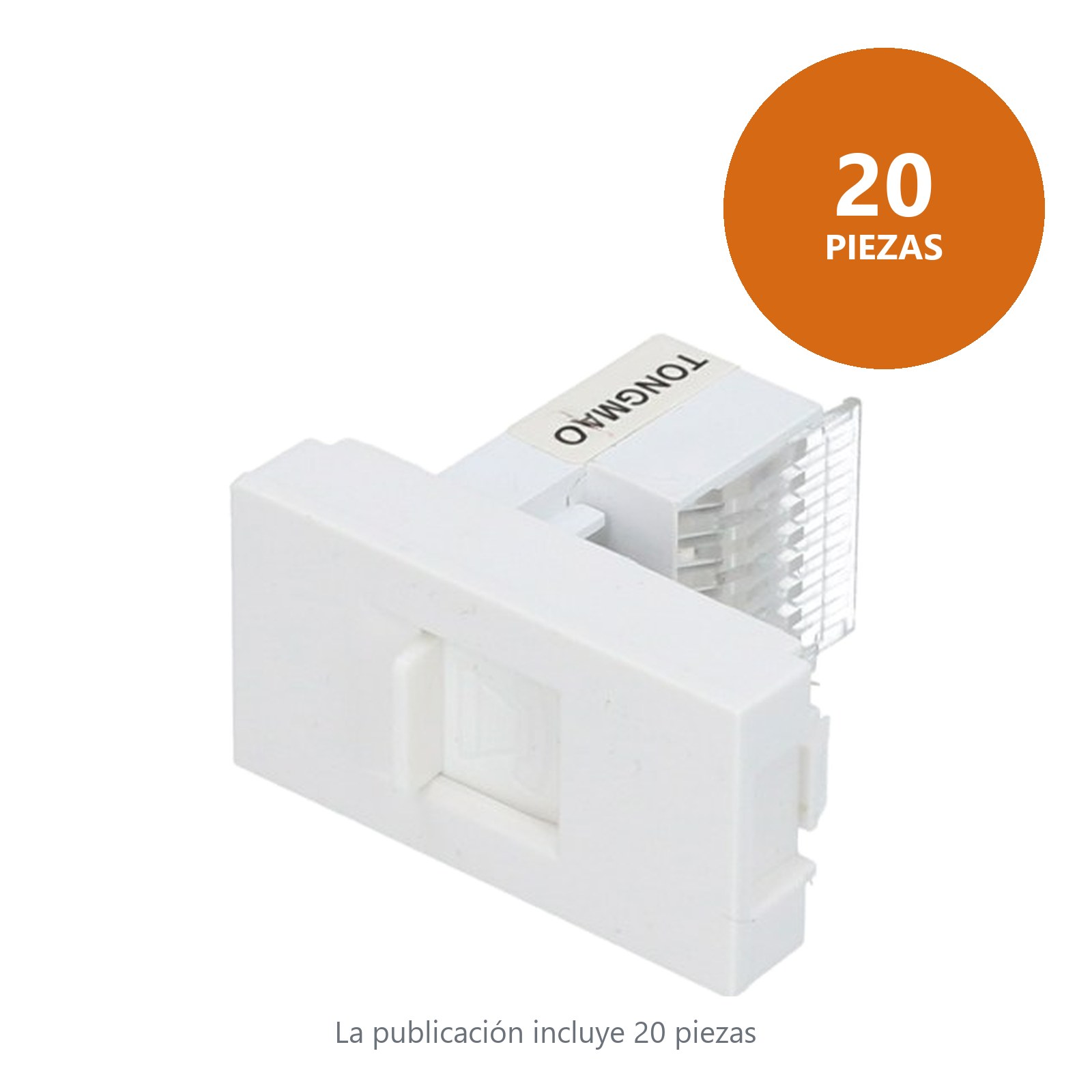 Toma para teléfono 1/3, línea Premium, color blanco Surtek - Imagen 2