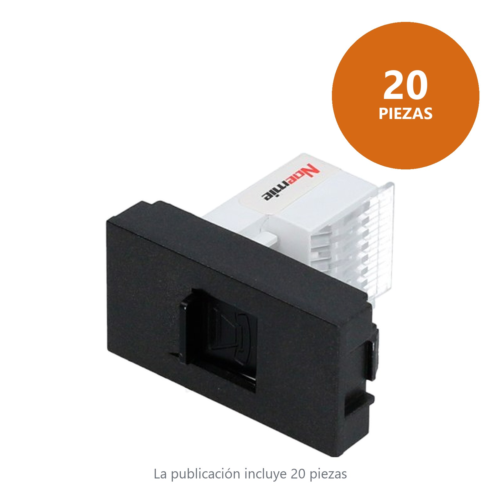 Toma para teléfono 1/3, línea Premium, color negro Surtek - Imagen 2