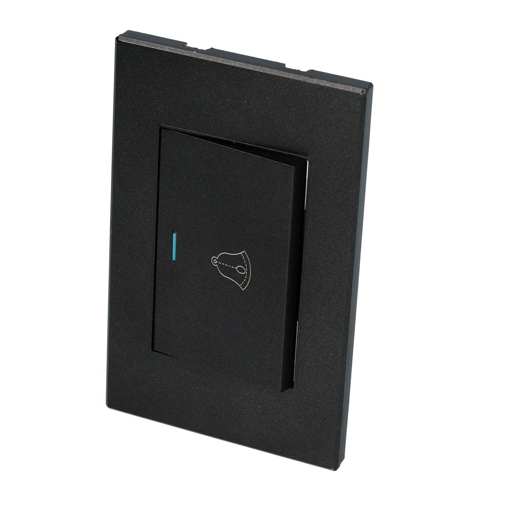 Placa para timbre 1/1, línea Premium, color negro Surtek