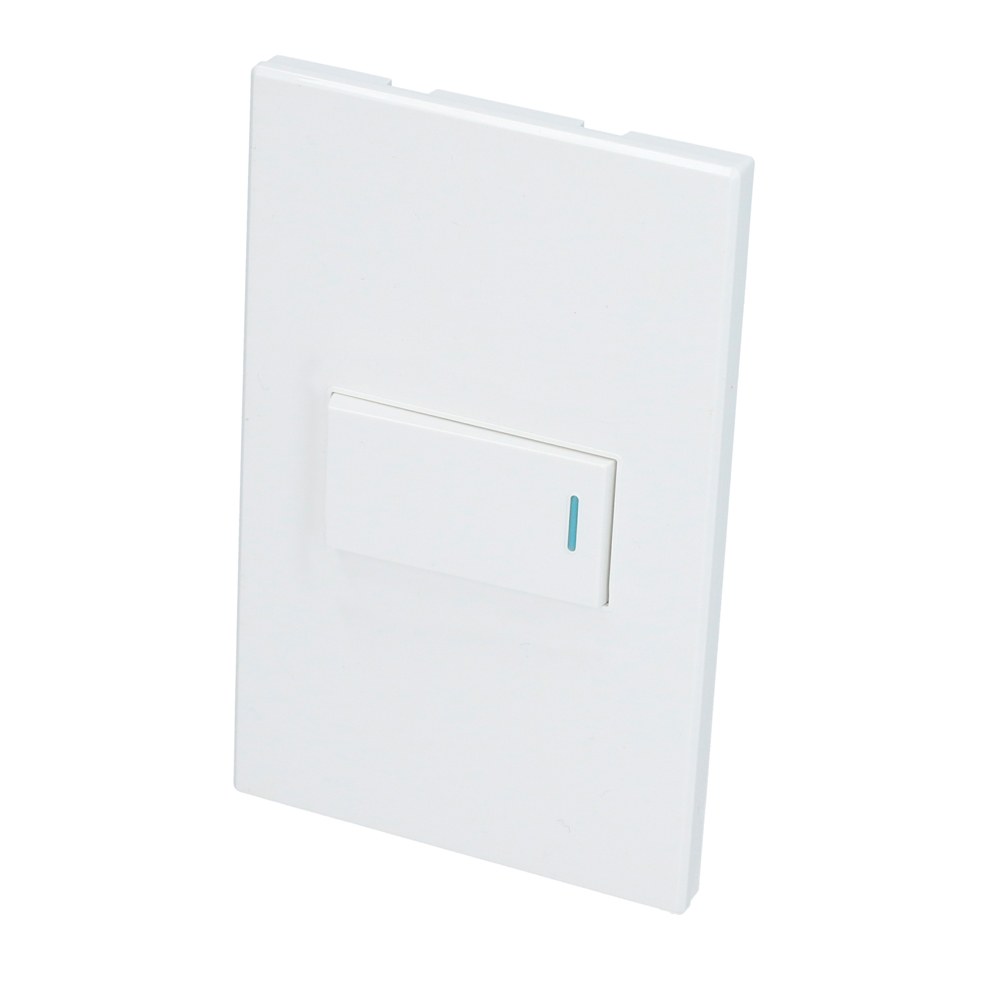 Placa 1 Interruptor 1/3, línea Premium, color blanco Surtek