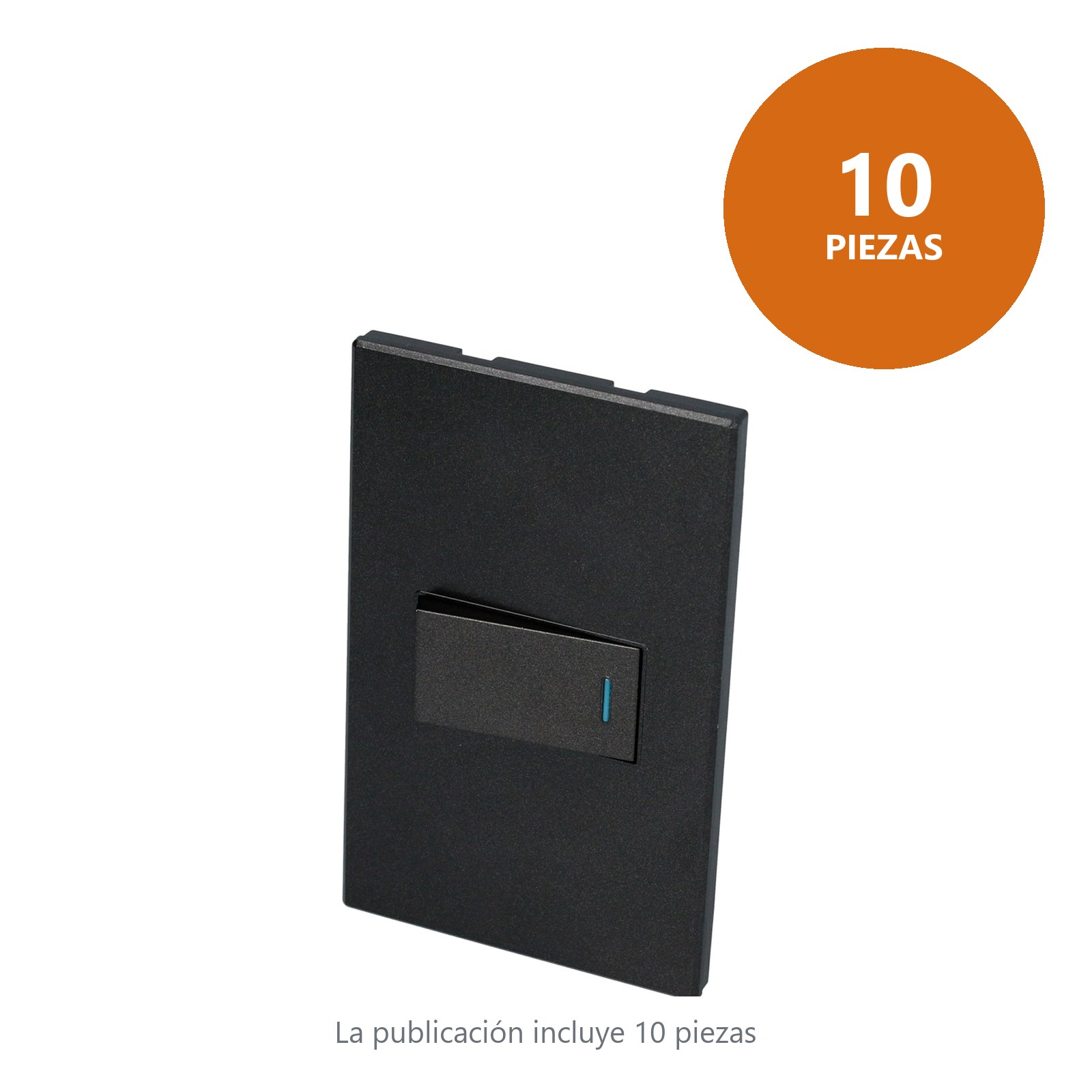 Placa 1 Interruptor 1/3, línea Premium, color negro Surtek - Imagen 2