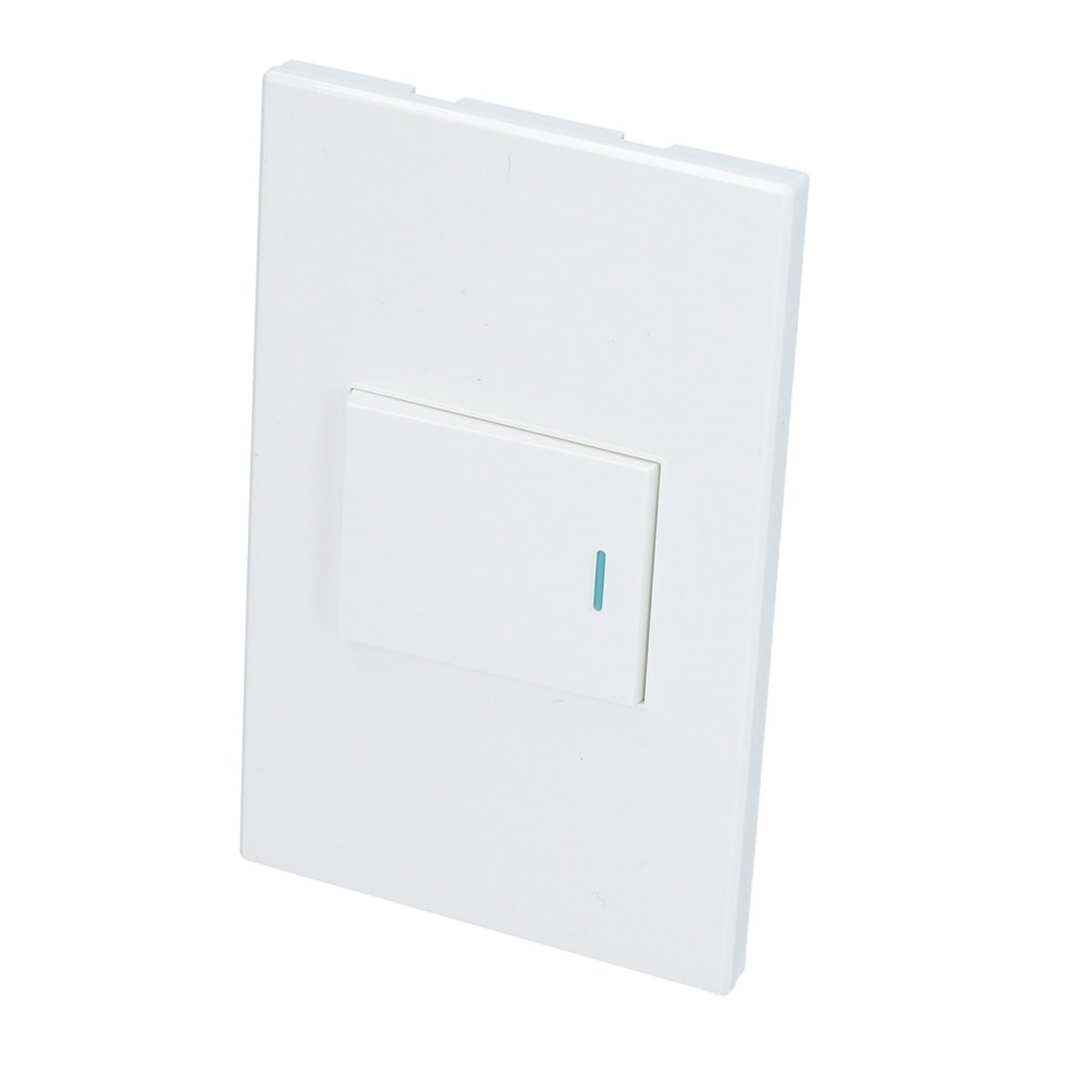 Placa 1 Interruptor 1/2, línea Premium, color blanco Surtek