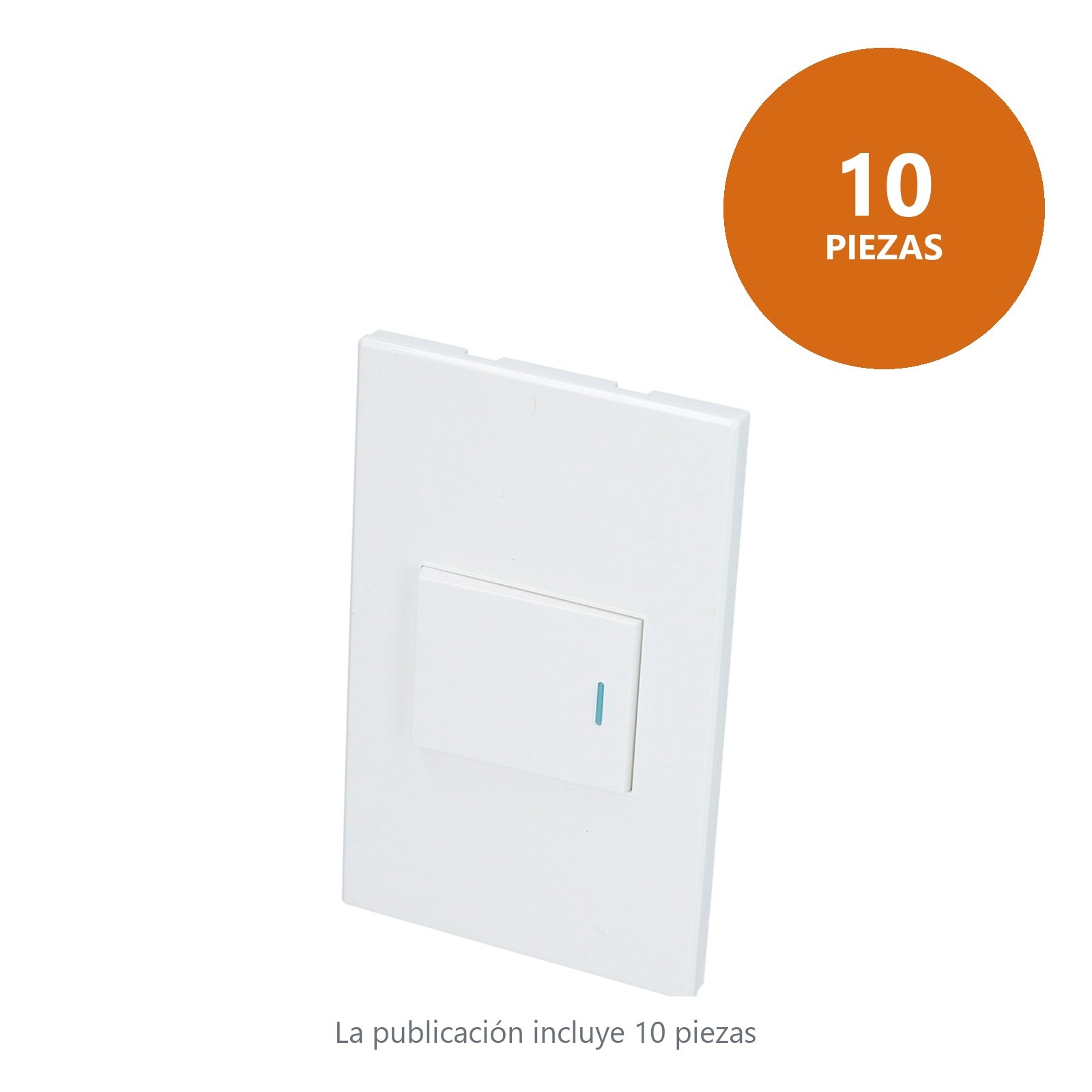 Placa 1 Interruptor 1/2, línea Premium, color blanco Surtek - Imagen 2