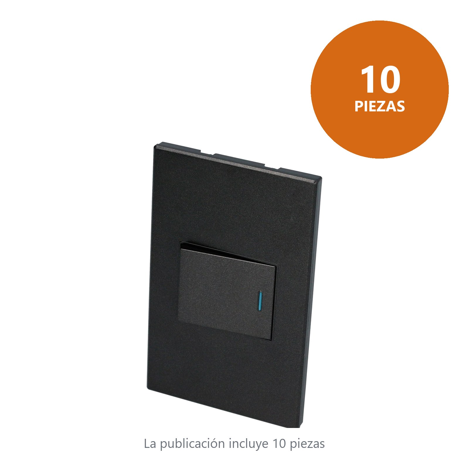 Placa 1 Interruptor 1/2, línea Premium, color negro Surtek - Imagen 2