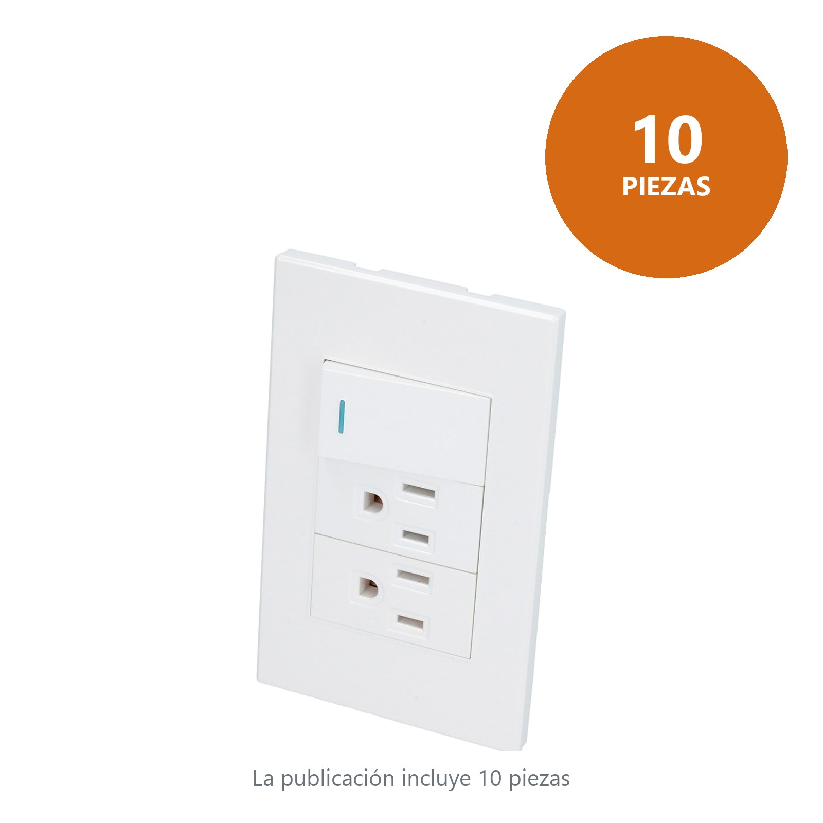 Placa 1 Interruptor 2 contactos 1/3, línea Premium, color blanco Surtek - Imagen 2