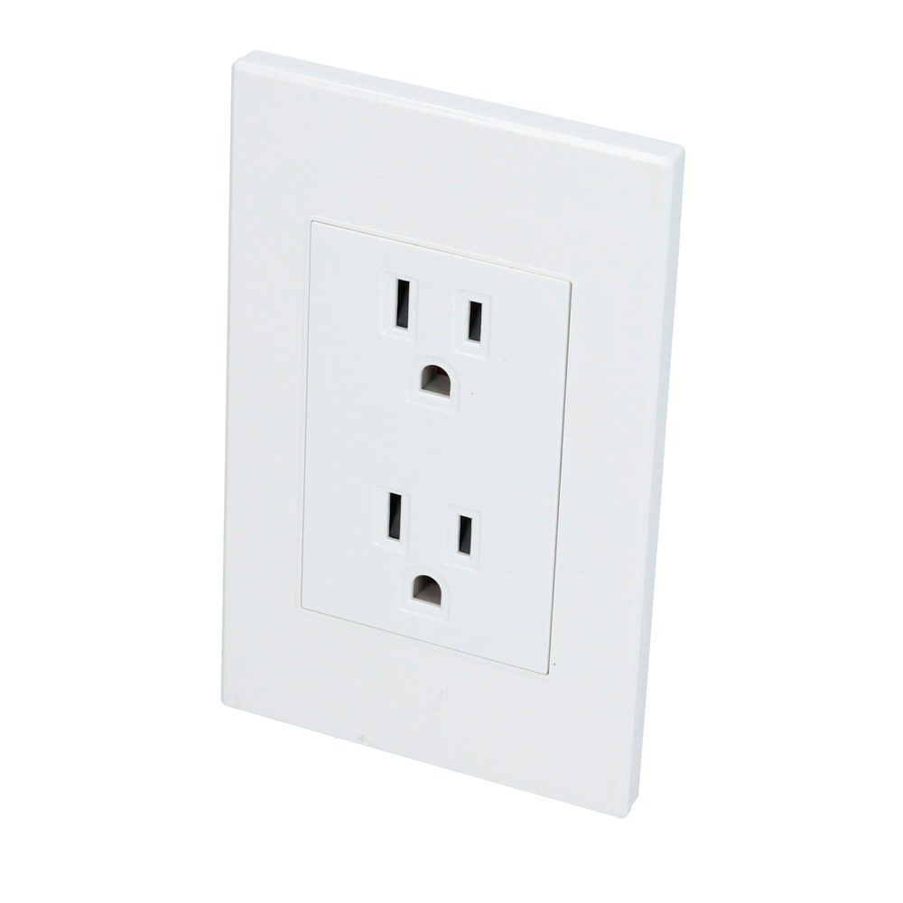 Placa contacto dúplex 1/1, línea Premium, color blanco Surtek