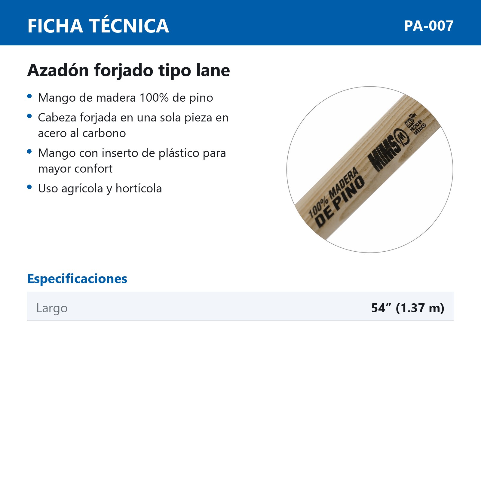 MANGO PARA AZADON CON INYECCION PLASTICA - Imagen 4