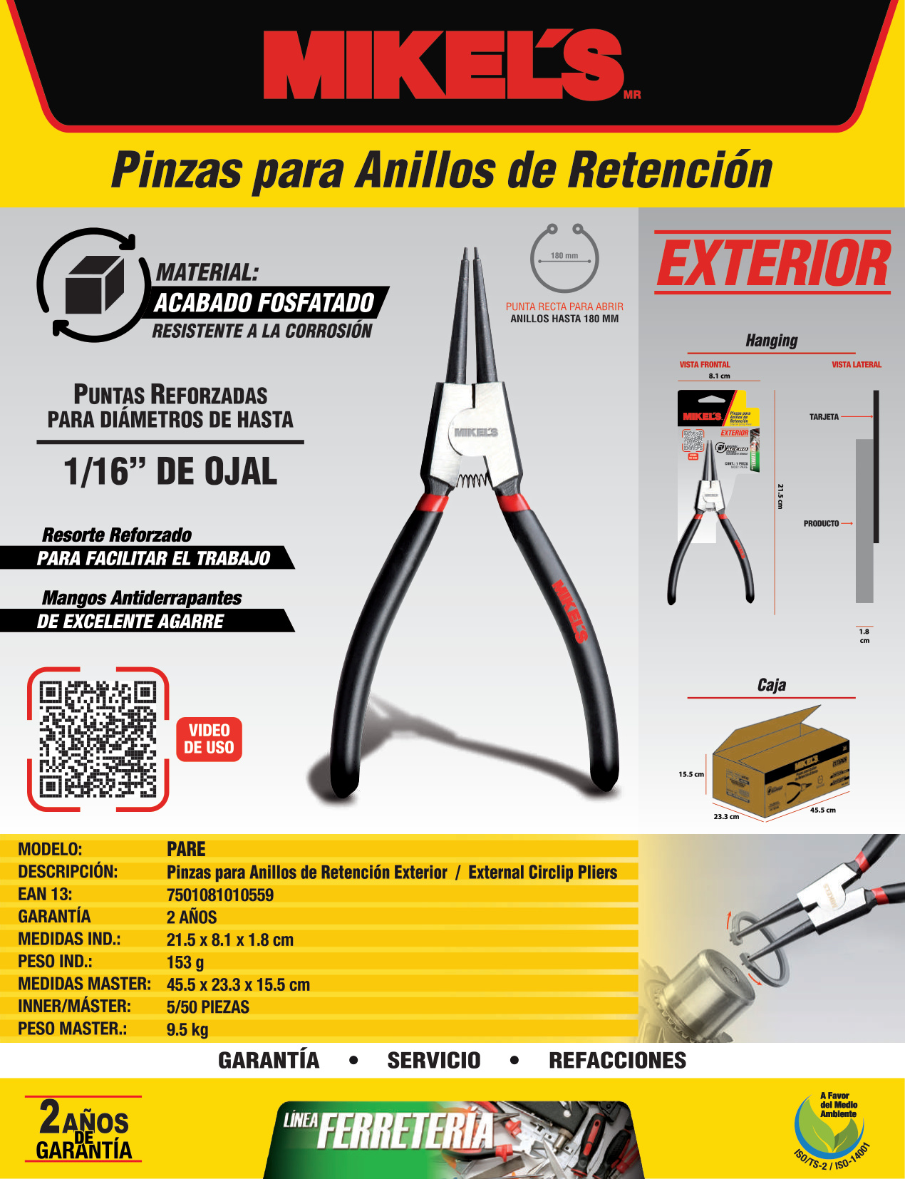 MIKELS PARE Pinzas para anillos de retención exterior - Imagen 4