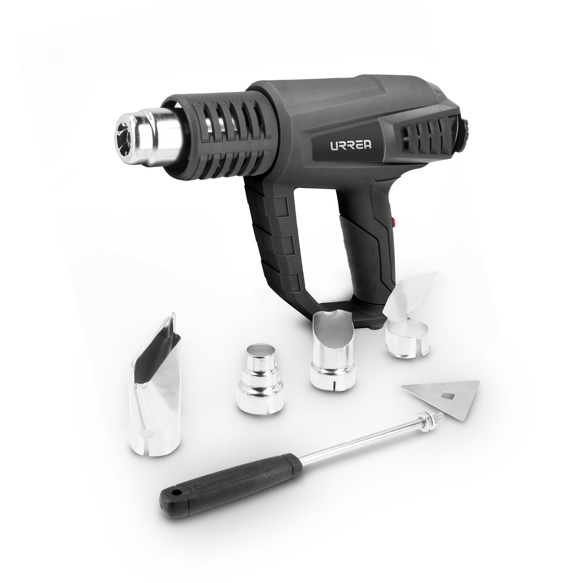 Pistola de calor contra sobrecalentamiento 1800 W, 50°C a 600°C, 120 V, 6 acc Urrea - Imagen 2