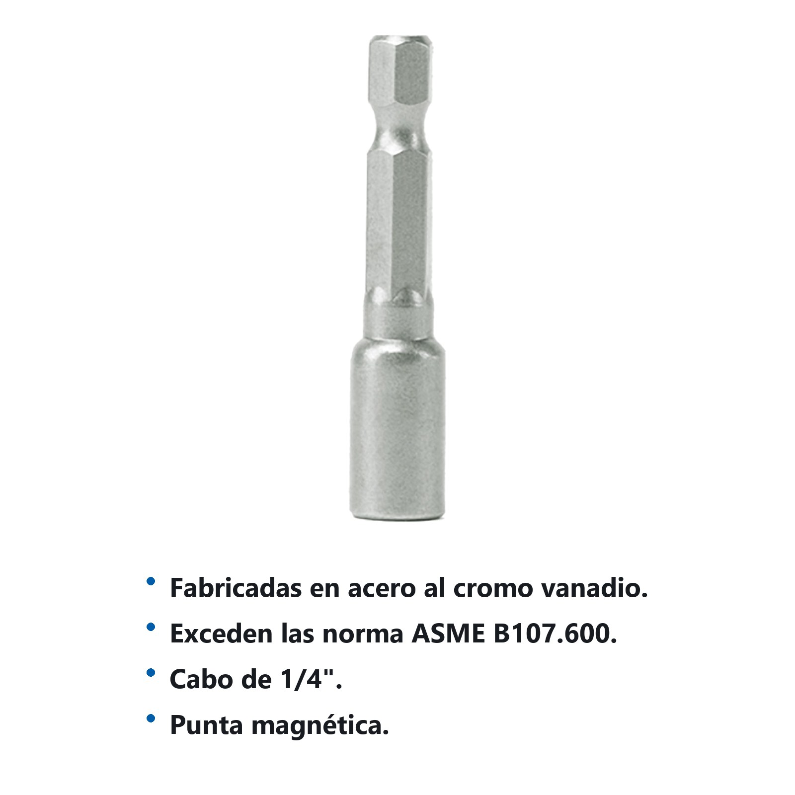 Punta de caja de poder con imán en pulgadas hexágono de 1/4", 5/16" 5 piezas Surtek - Imagen 2