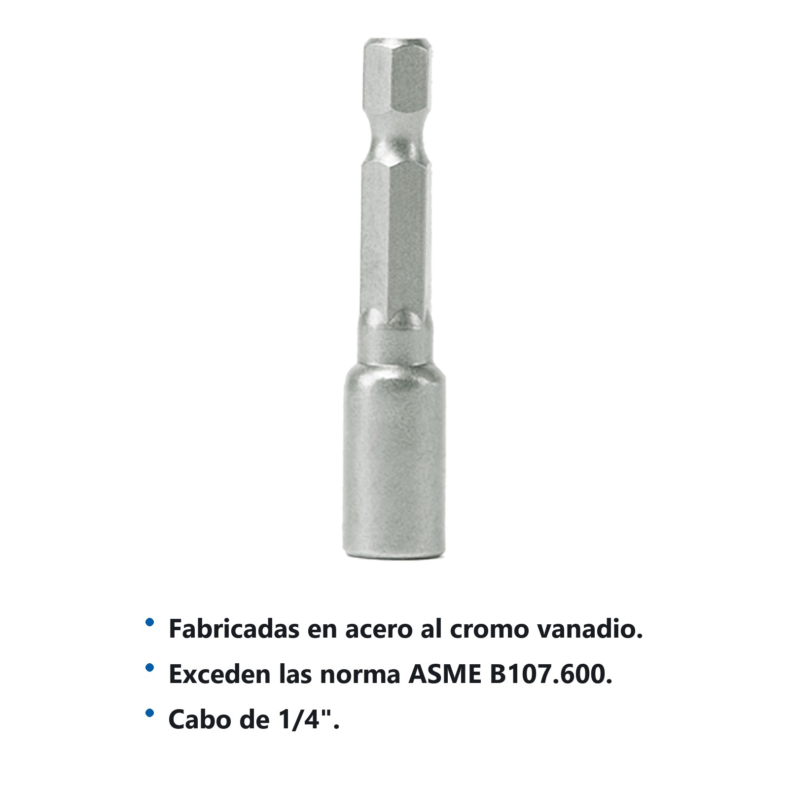 Punta de caja de poder con imán métrica hexágono de 1/4", 6mm 5 piezas Surtek - Imagen 2