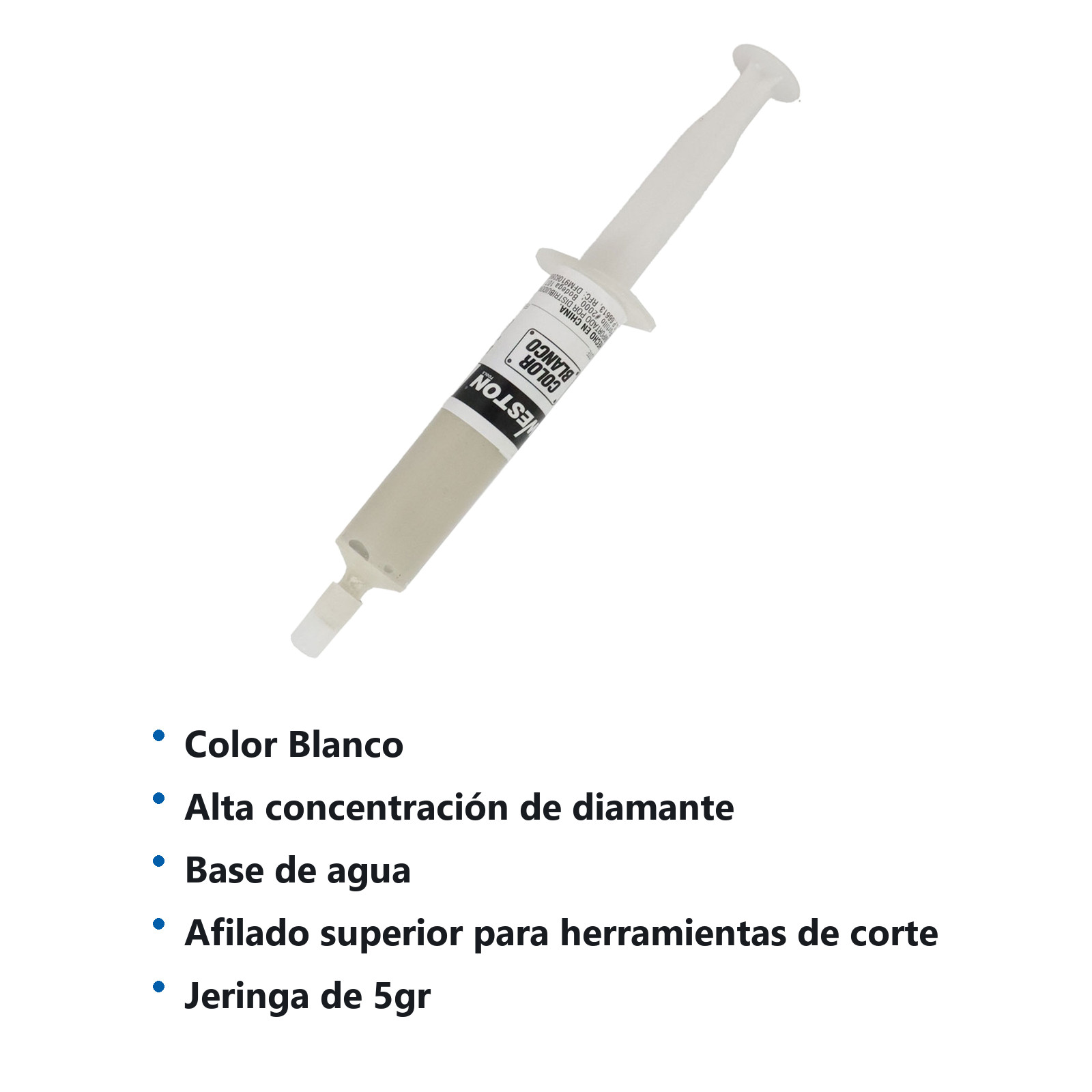 PASTA DE DIAMANTE PARA PULIDO COLOR BLANCA GRANO 1 - JERINGA 5G - Imagen 2
