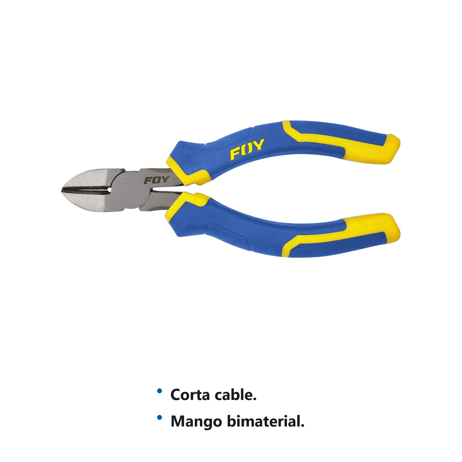 Pinza para electricista con mango bimaterial corte diagonal de 8" Foy - Imagen 2