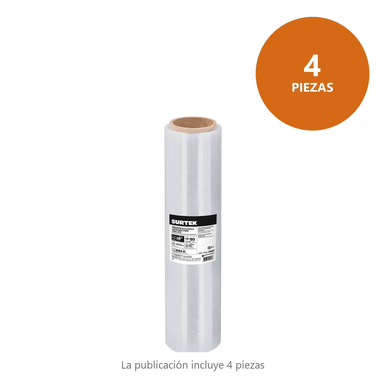 Película plástica estirable para emplaye 18" Surtek - Imagen 2