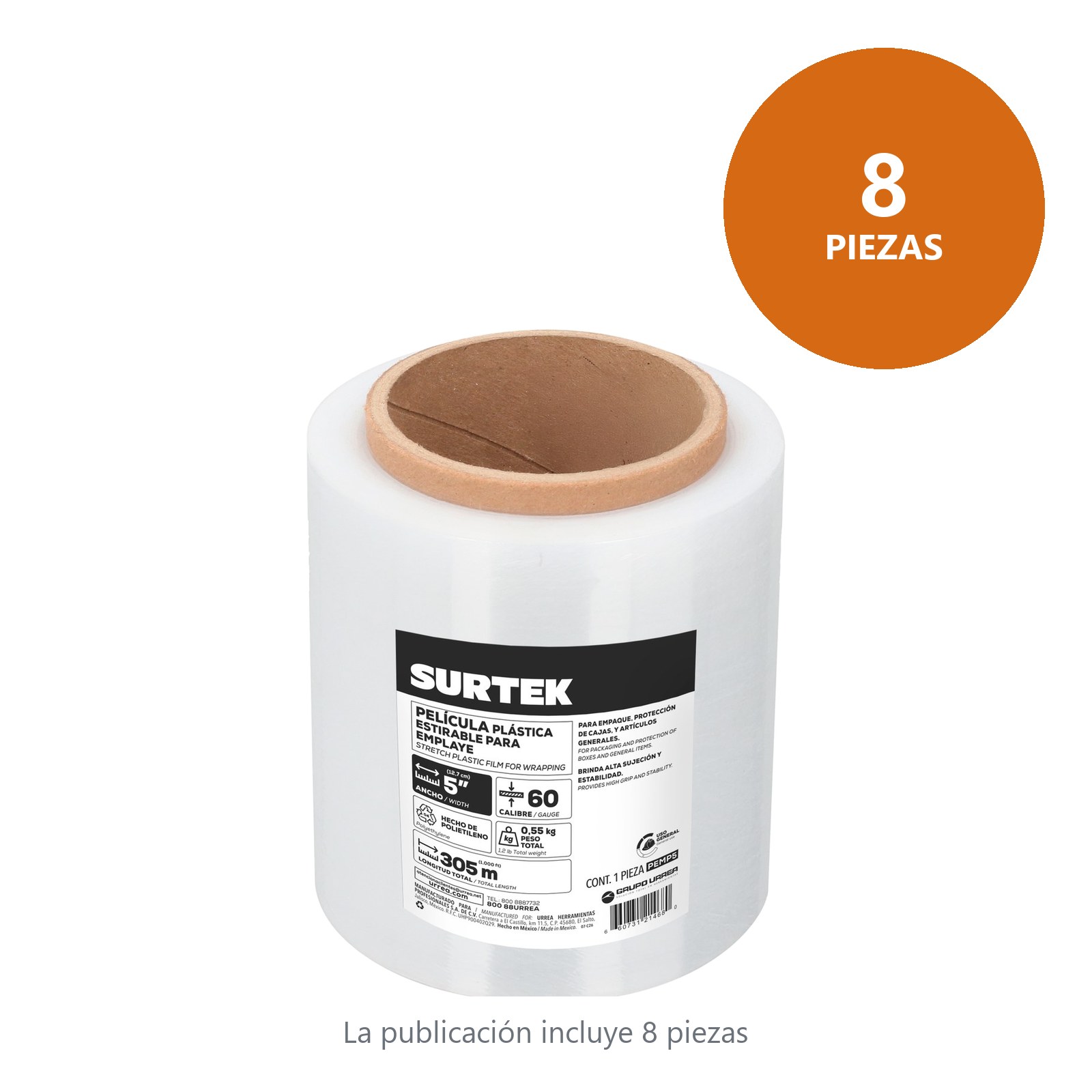 Película plástica estirable para emplaye 5" Surtek - Imagen 2