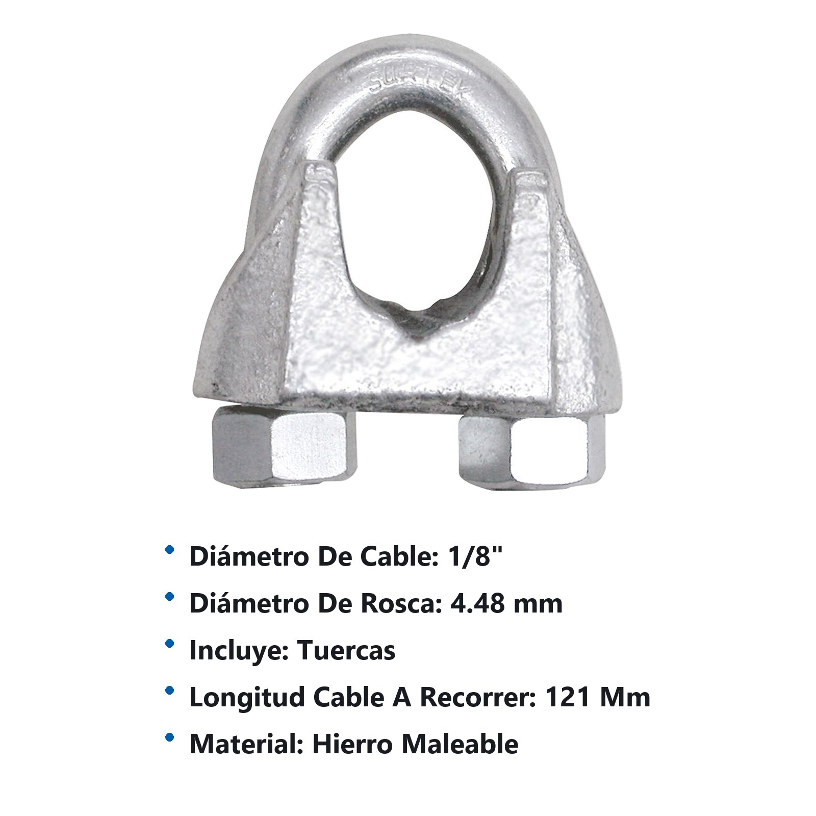 Perro de hierro maleable para cable de acero 1/8" Surtek - Imagen 3