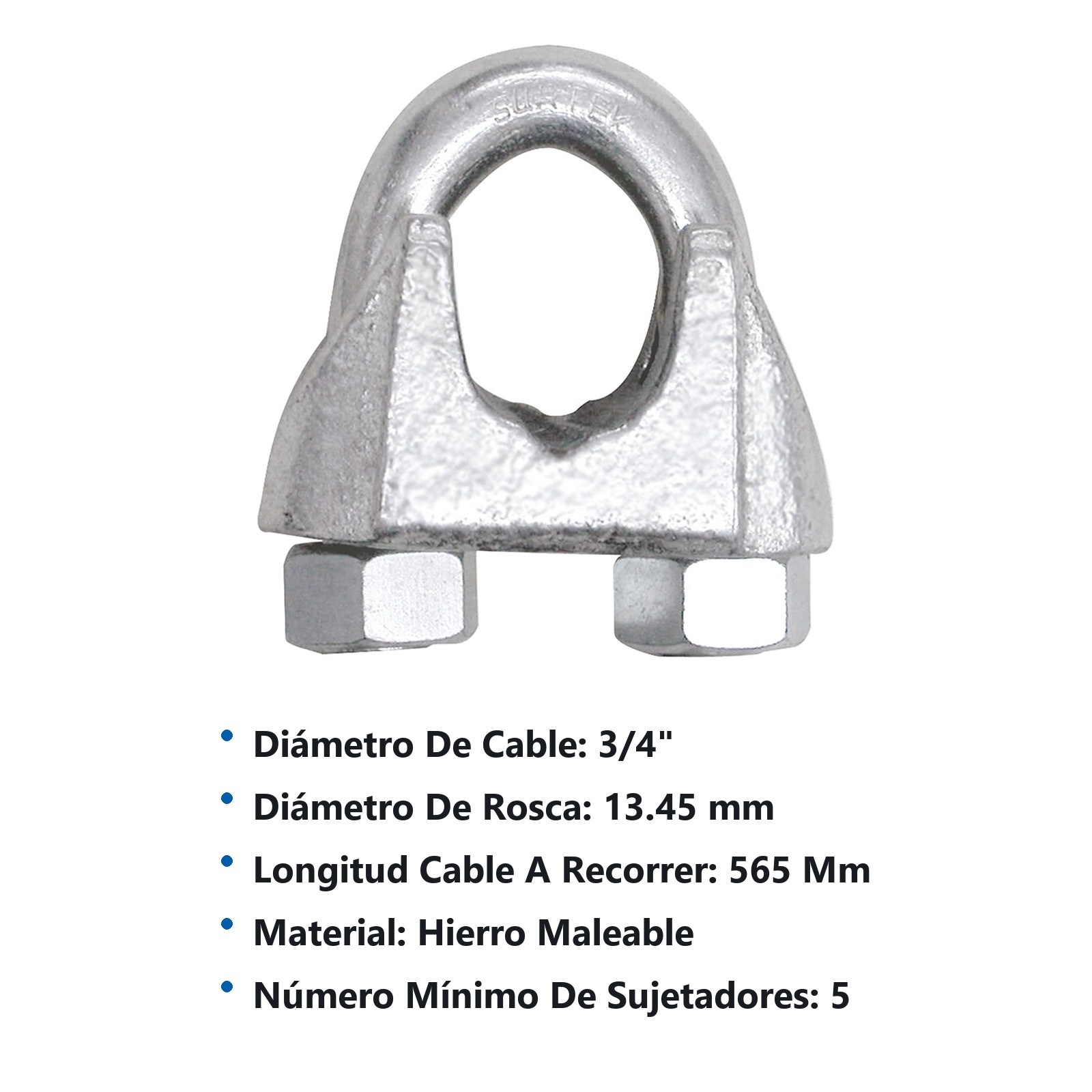 Perro de hierro maleable para cable de acero 3/4" Surtek - Imagen 3