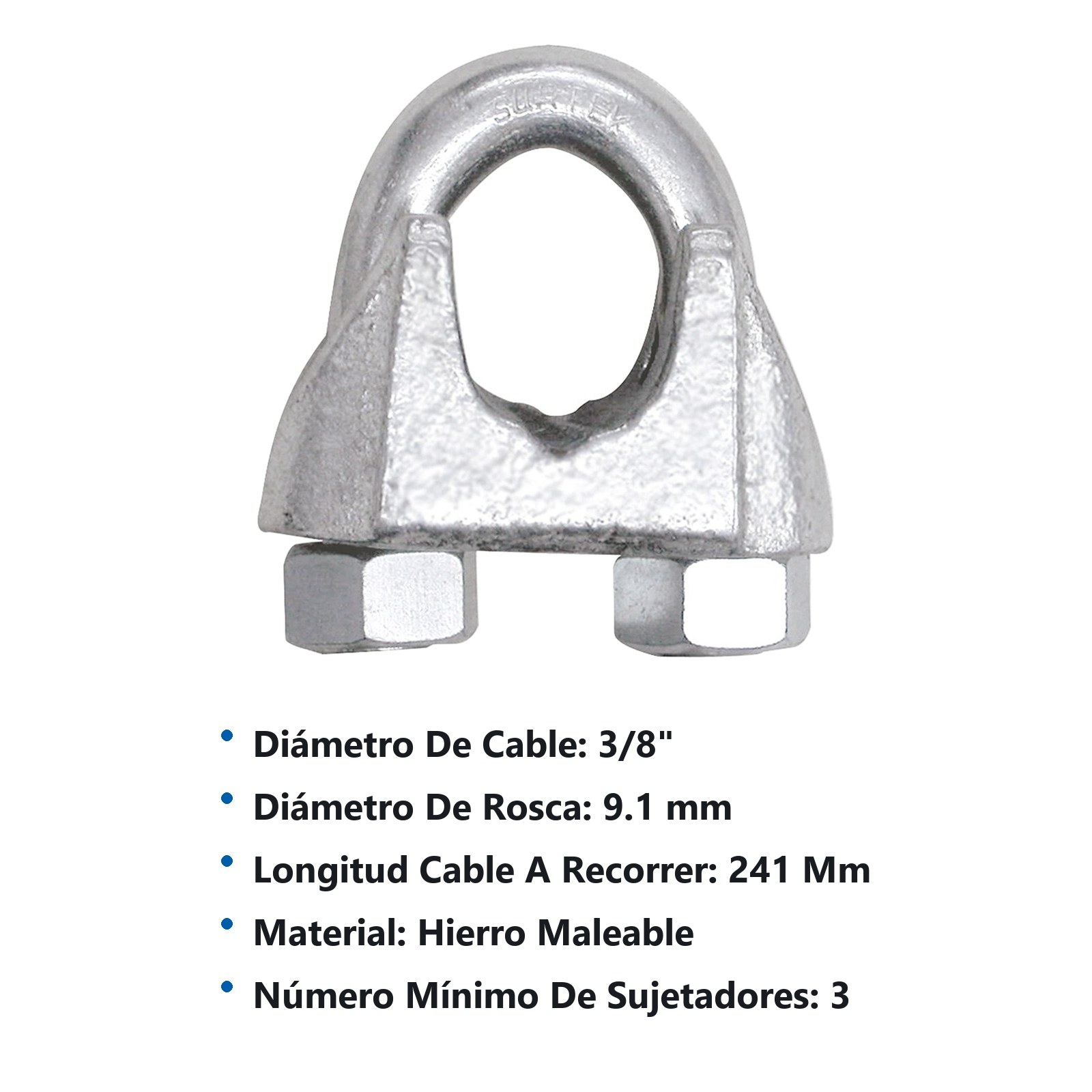 Perro de hierro maleable para cable de acero 3/8" Surtek - Imagen 3